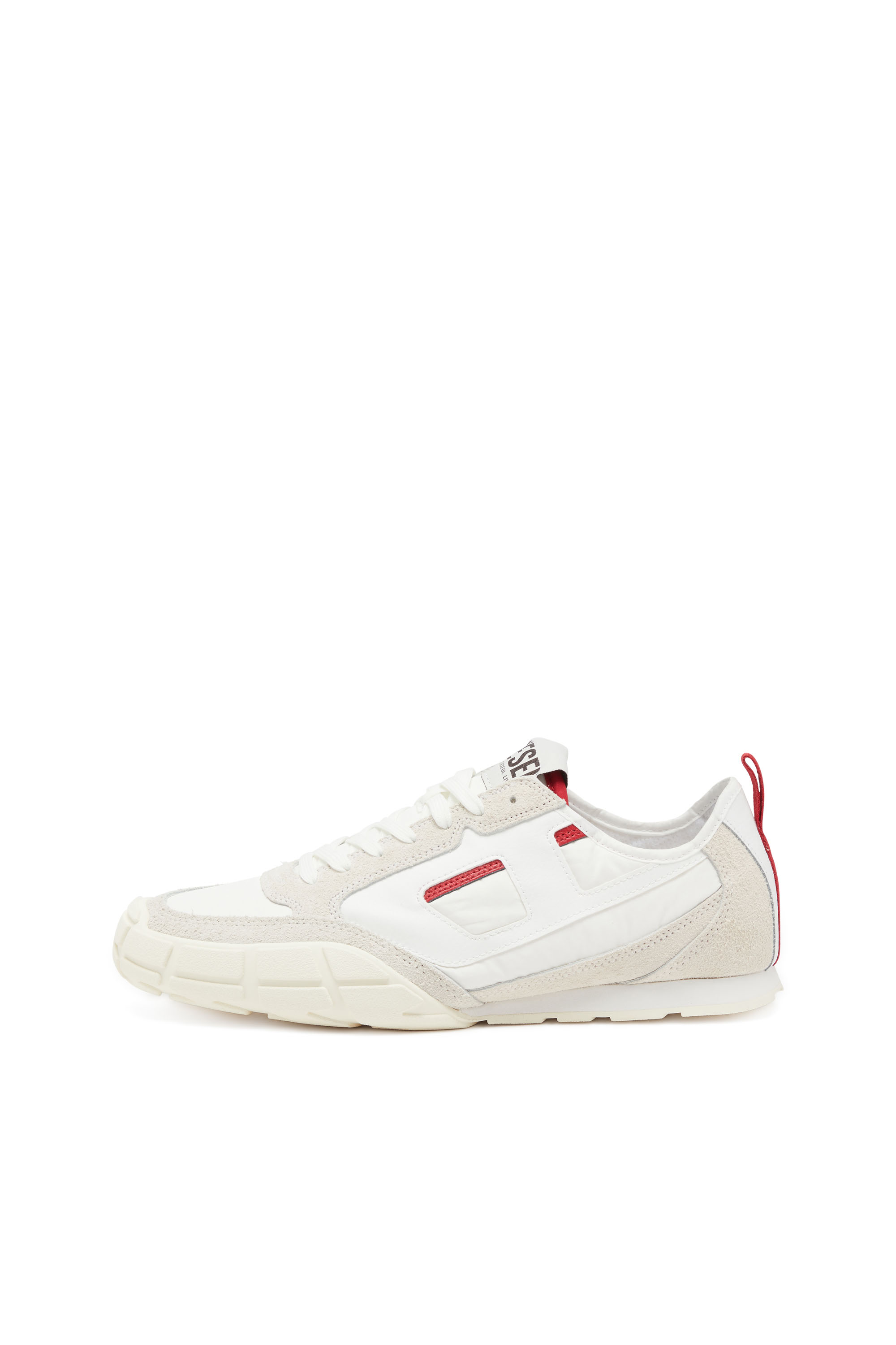Diesel - S-PAGODHA LOW, Man's Sneakers in leather, suede and ripstop in White/Red - 7