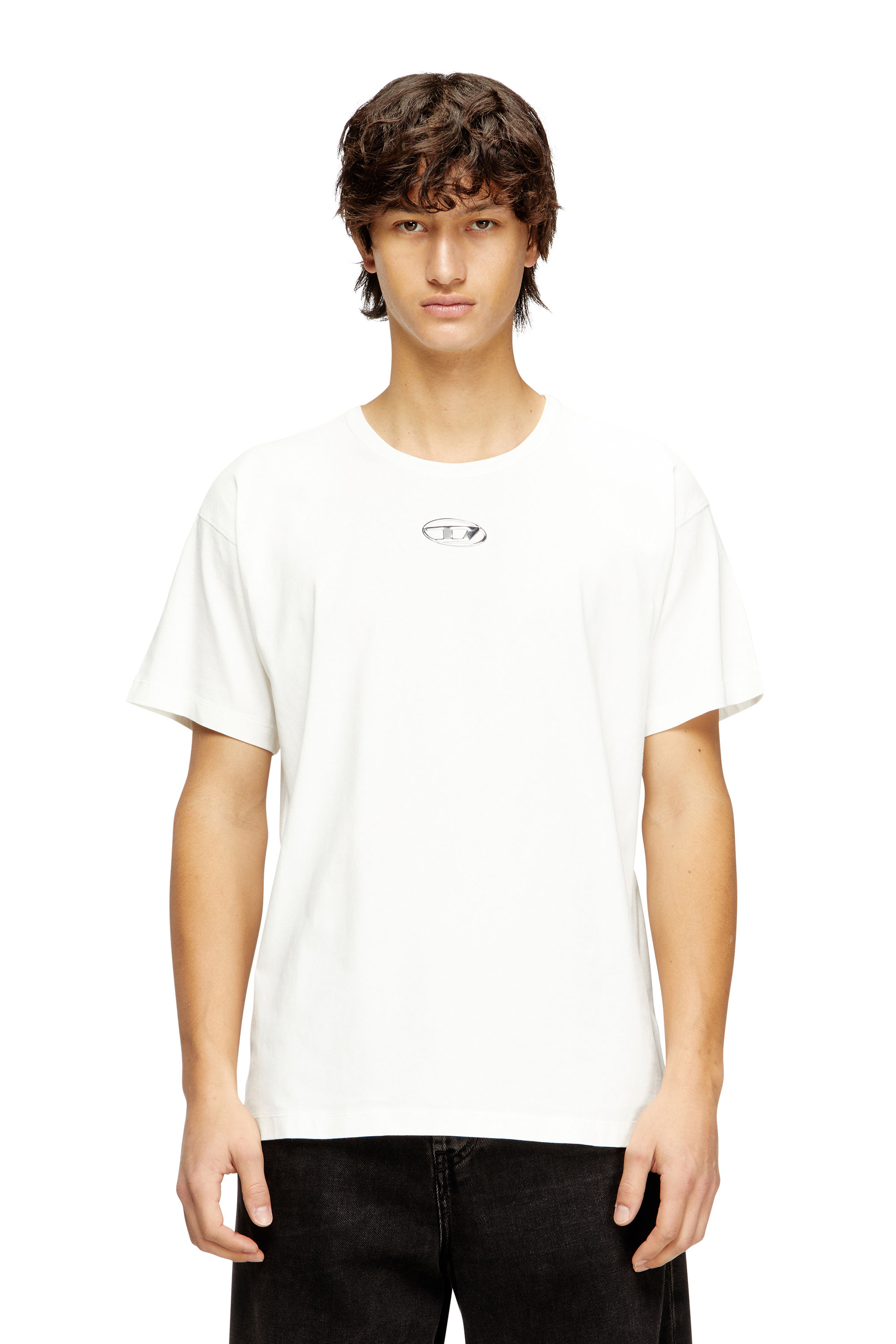 Diesel - T-NORM-IOD, Camiseta ligera de algodón con logotipo Oval D metálico Hombre in ToBeDefined - 1