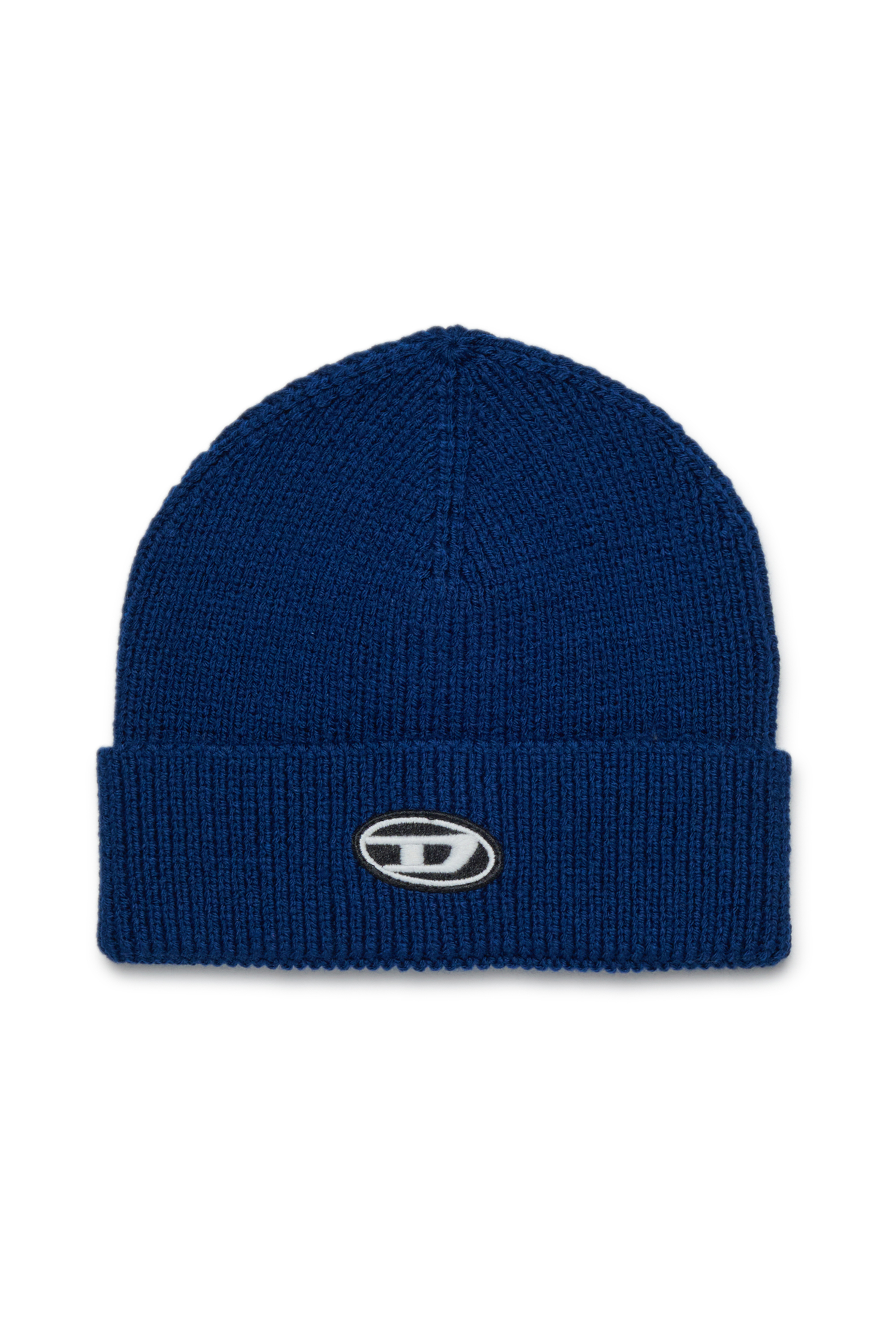 Diesel - FLYB, Gorro de mezcla de lana con vuelta Unisex in Azul marino - 1