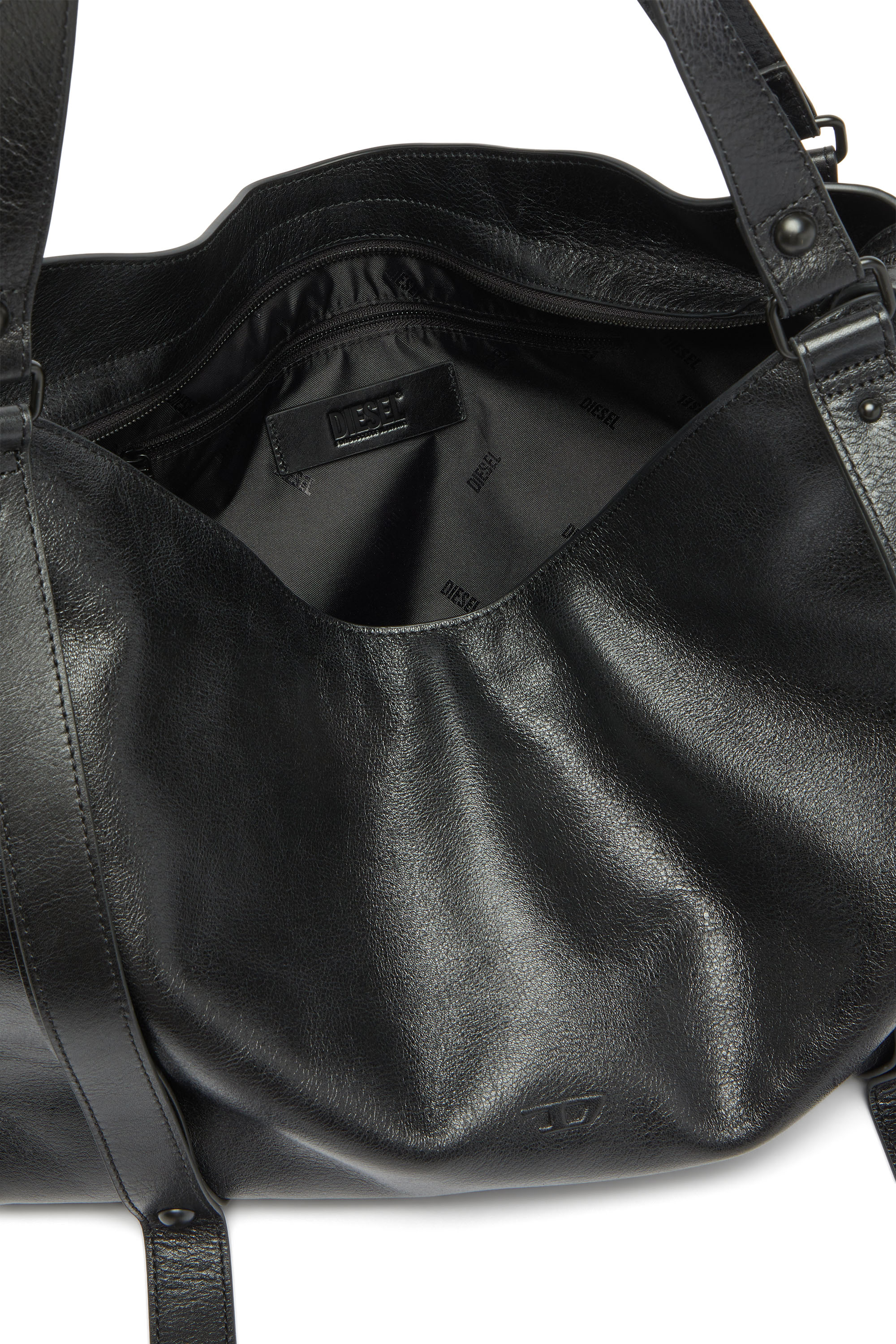 Diesel - D-ONE TOPHANDLE L, D-One-Bolso large con asa superior de piel Unisex in Negro - 3