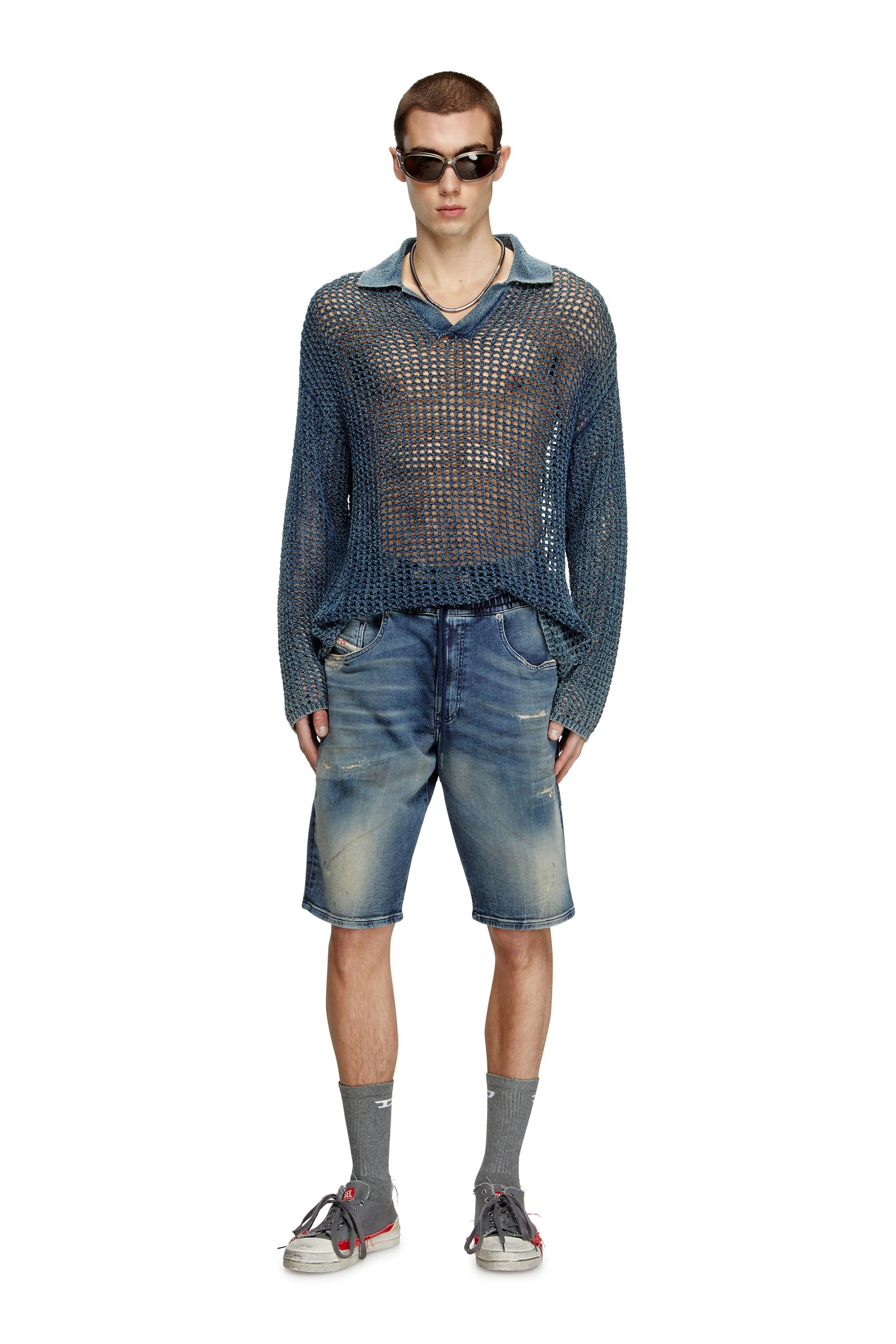 Diesel - 2033 D-KROOLEY-SHORT JOGG, Pantalones cortos chinos en JoggJeans Hombre in Azul marino - 2