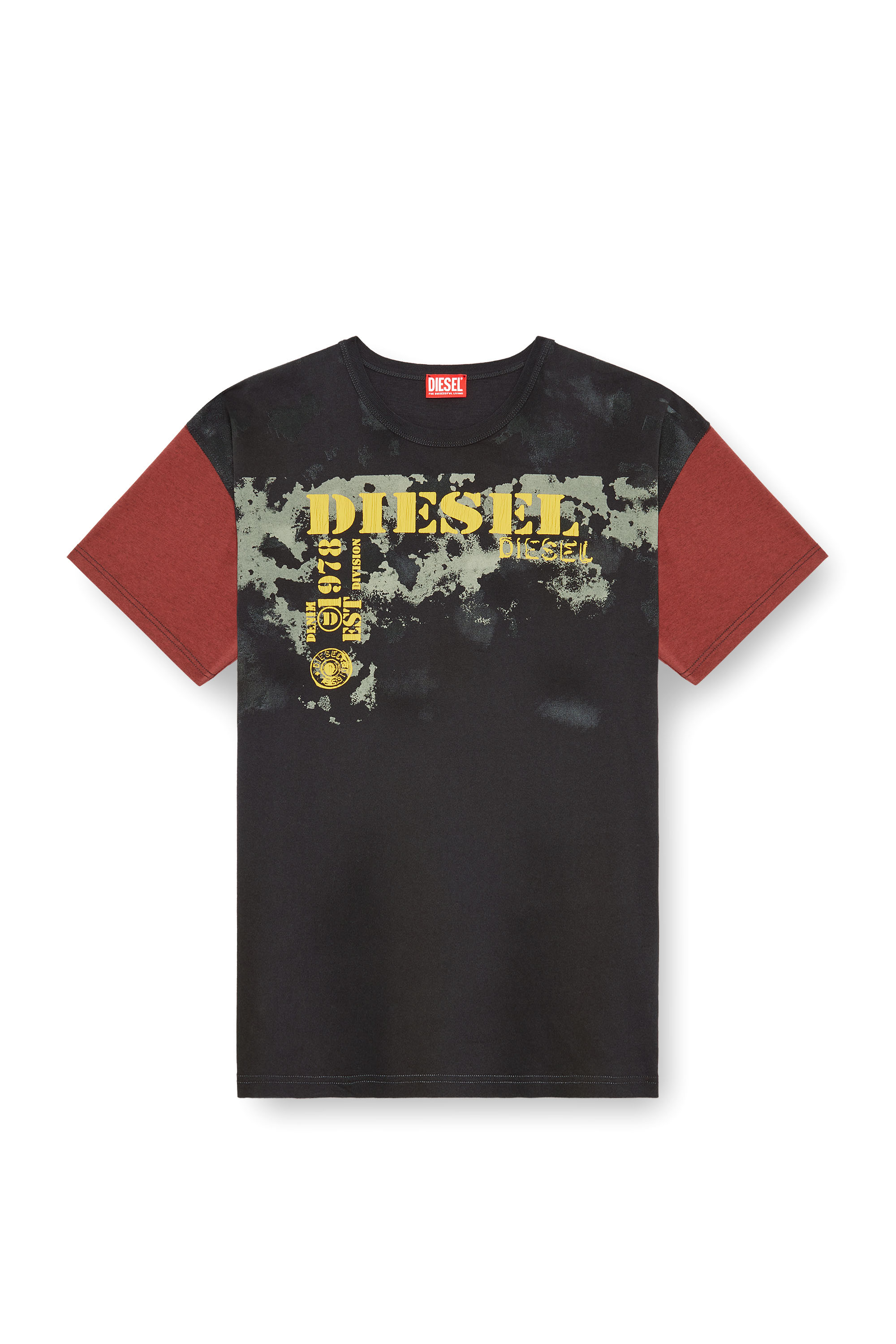 Diesel - T-BOXT-Q4, Hombre Camiseta en bloques de color con efectos de suciedad in Multicolor - Image 3