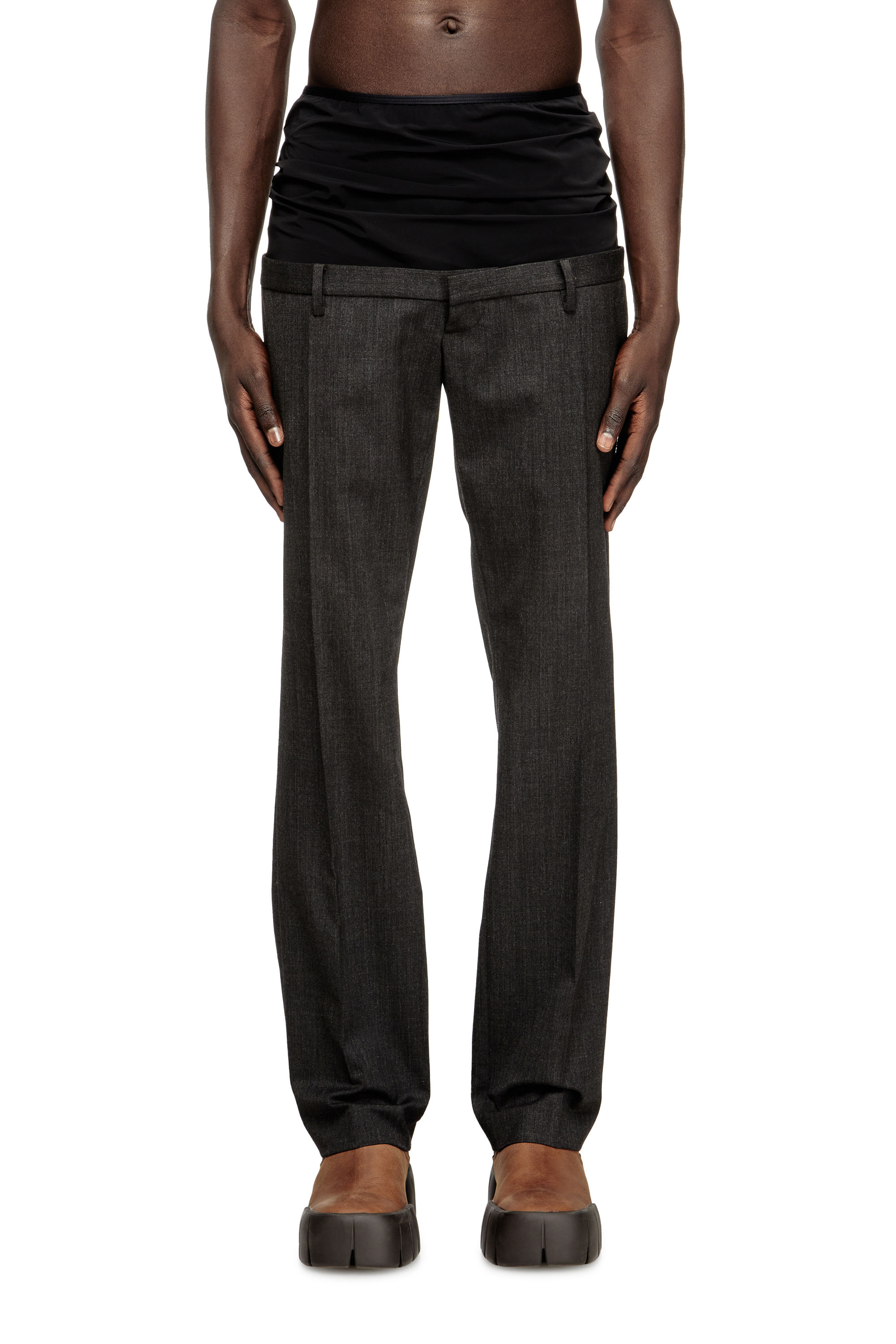 Diesel - P-AUREL-1, Pantalones de lana con cintura elástica Hombre in Gris - 1