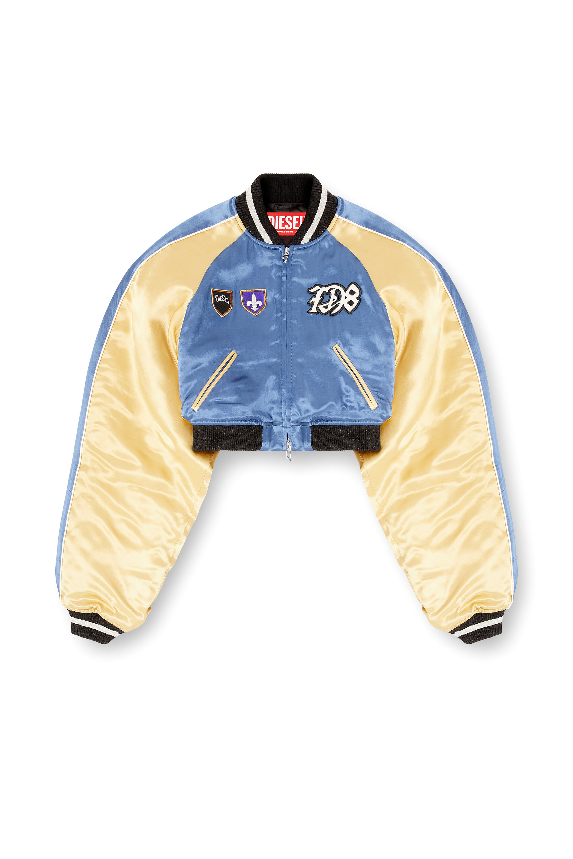 Diesel - G-OSPEL-CP, Chaqueta souvenir satinada corta Mujer in Multicolor - 3