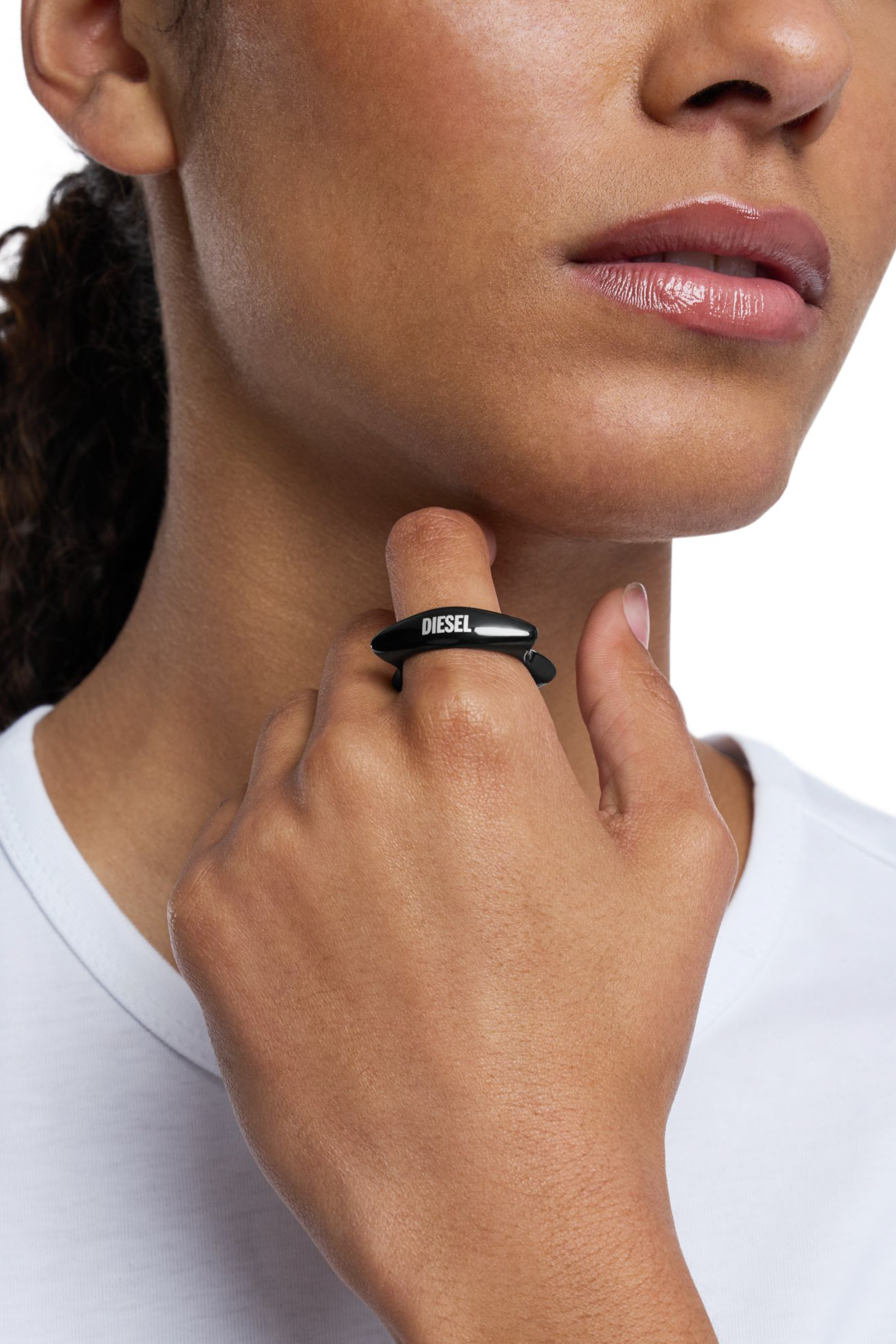 Diesel - DX1632001 JEWELLERY, Unisex's Black stainless steel band ring in Black - 3