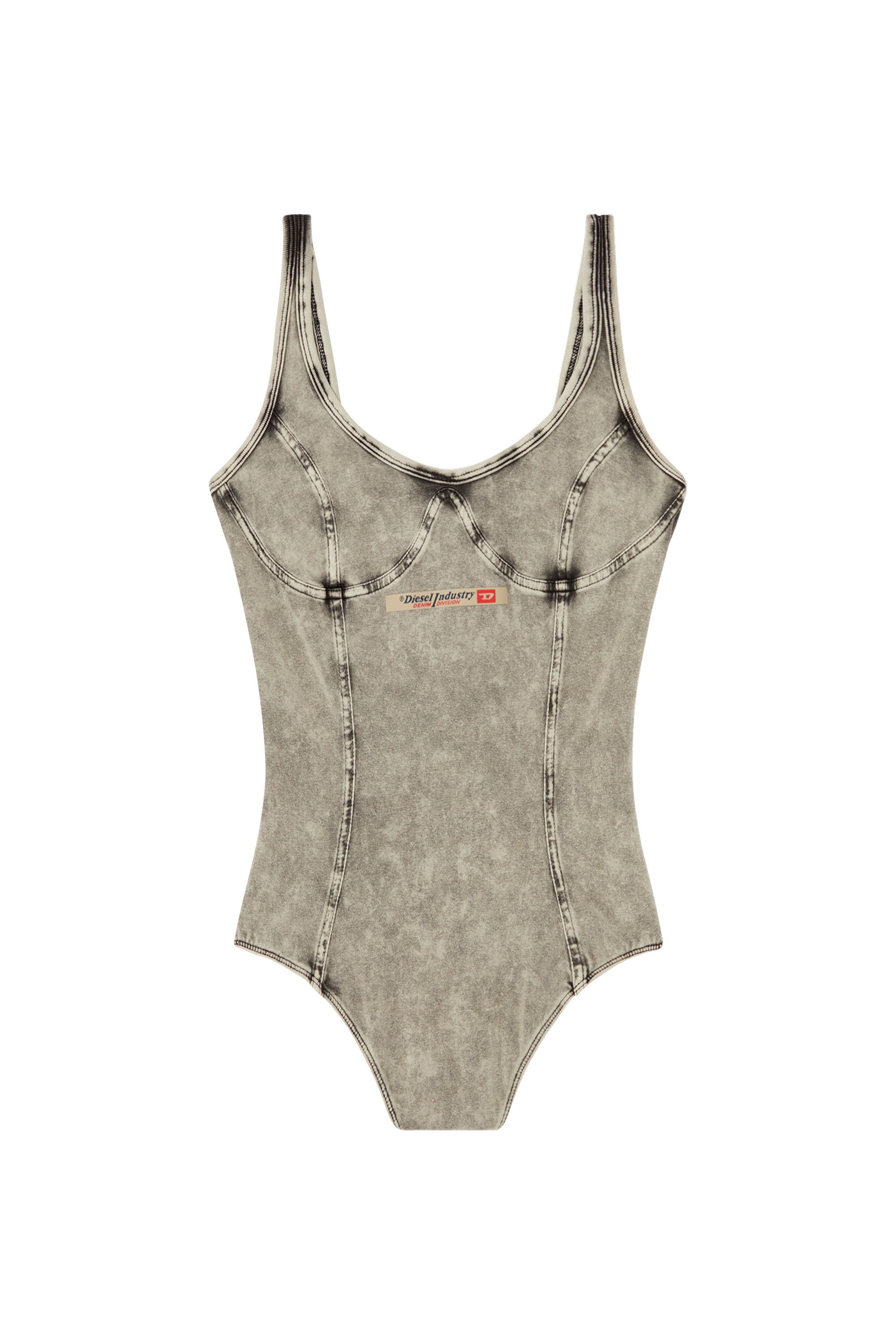 Diesel - CAMI-DNM, Sujetador sin tirantes con logotipo grande Mujer in Gris - 4