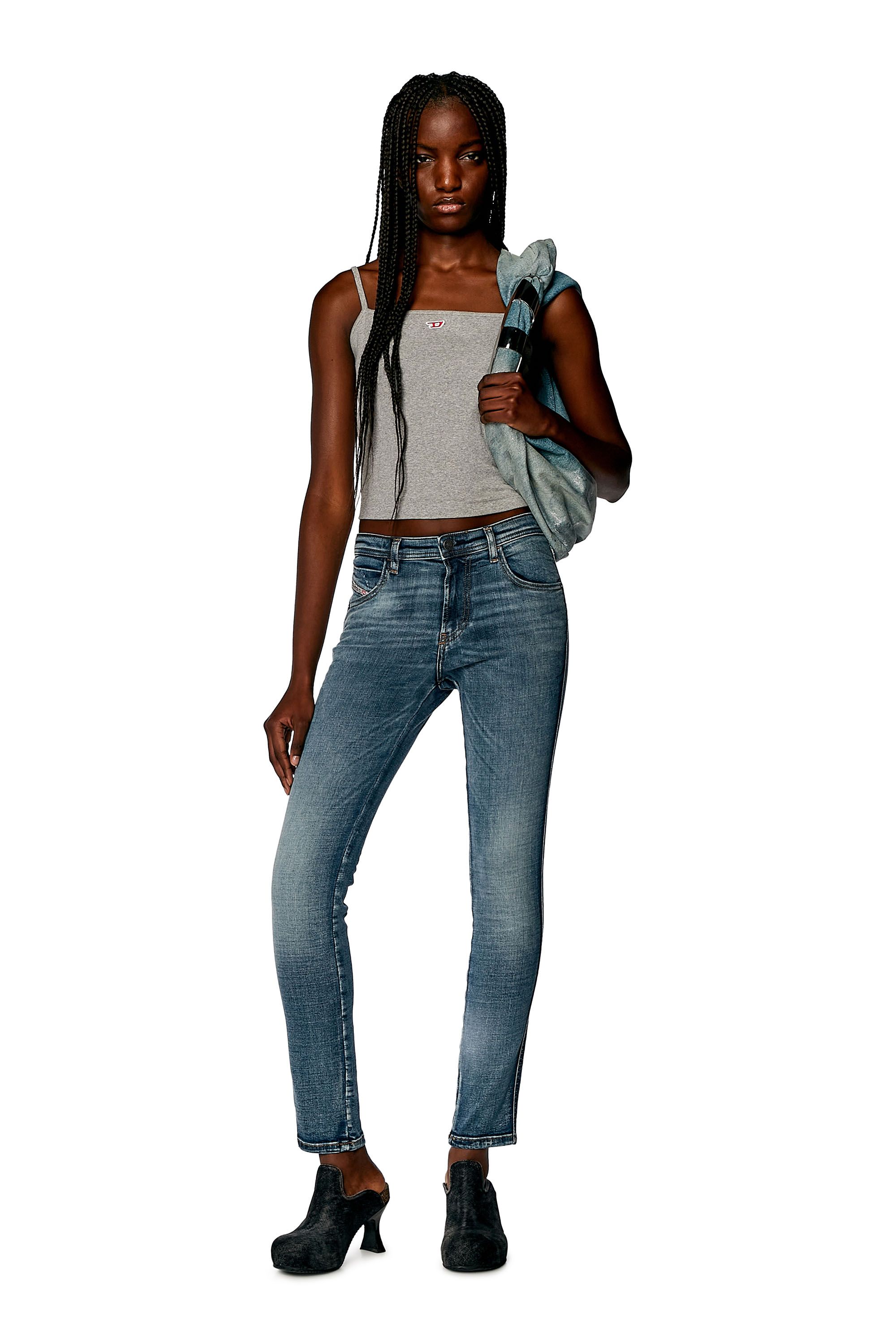 Diesel - Skinny Jeans 2015 Babhila 0PFAW, Azul medio - Image 4
