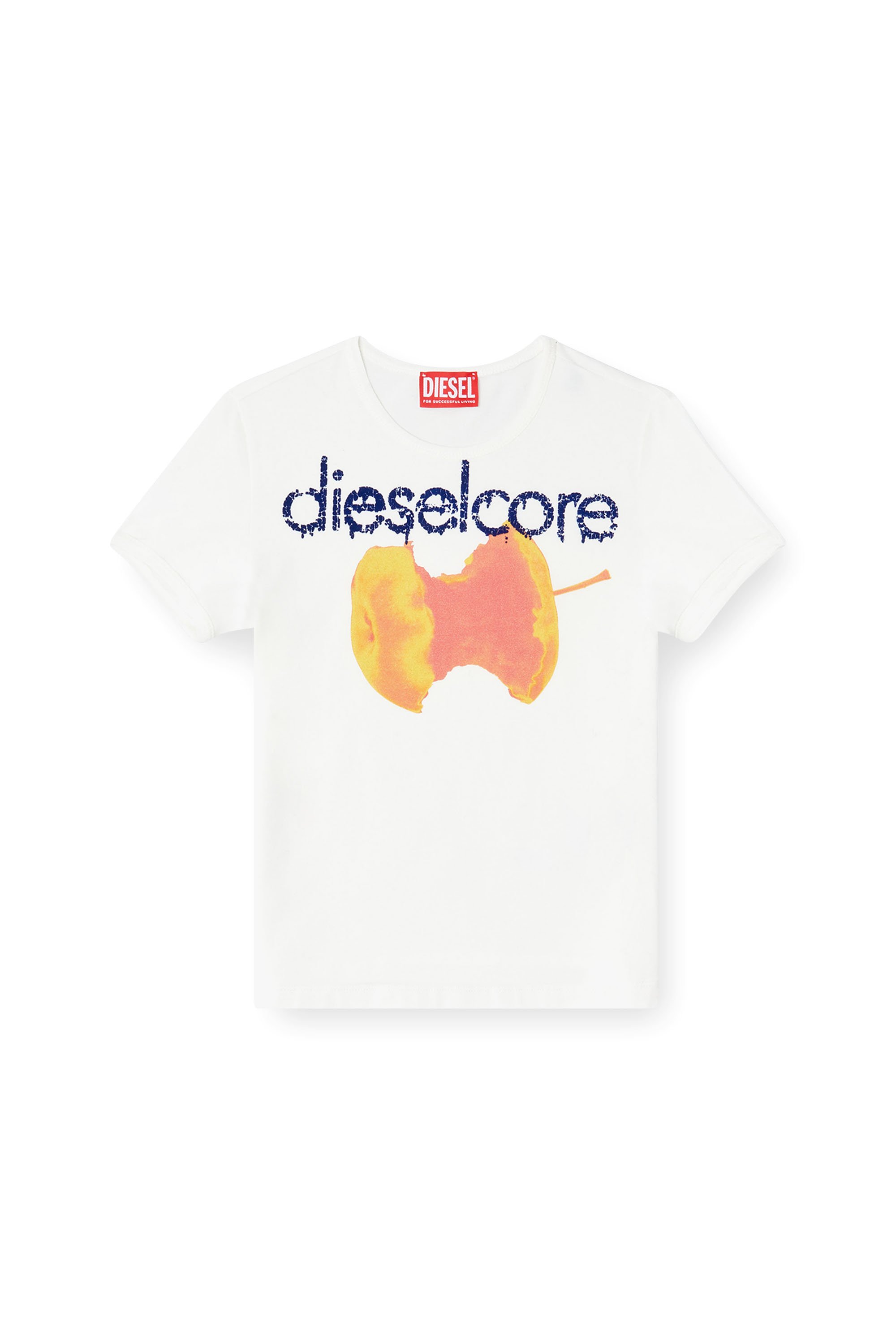 Diesel - T-UNCUTIES-SHORT-Q2, Camiseta con logotipo Diesel Core Mujer in Blanco - 3