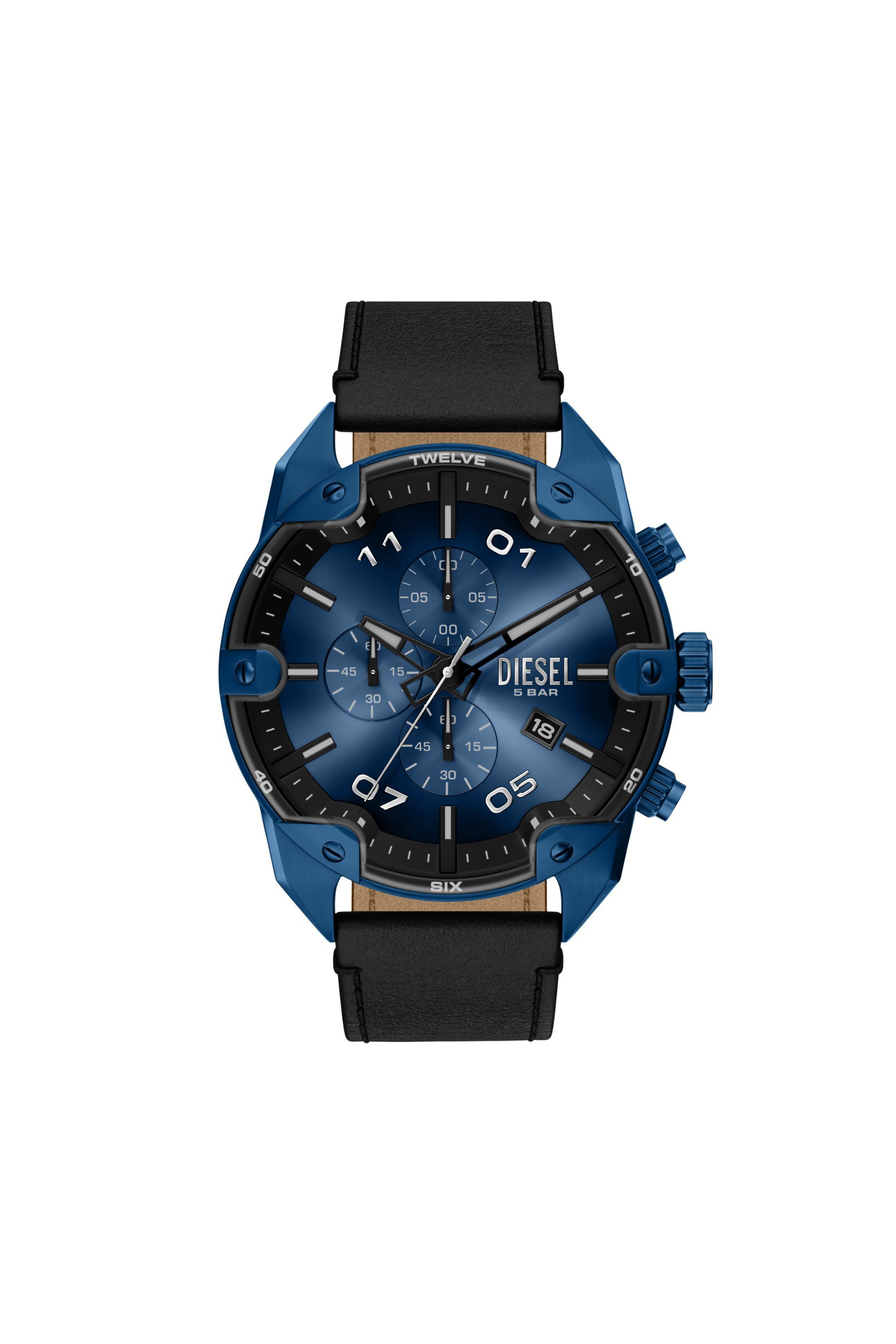 Diesel - DZ4703 WATCH, Reloj Spiked con correa de cuero Hombre in Multicolor - 1