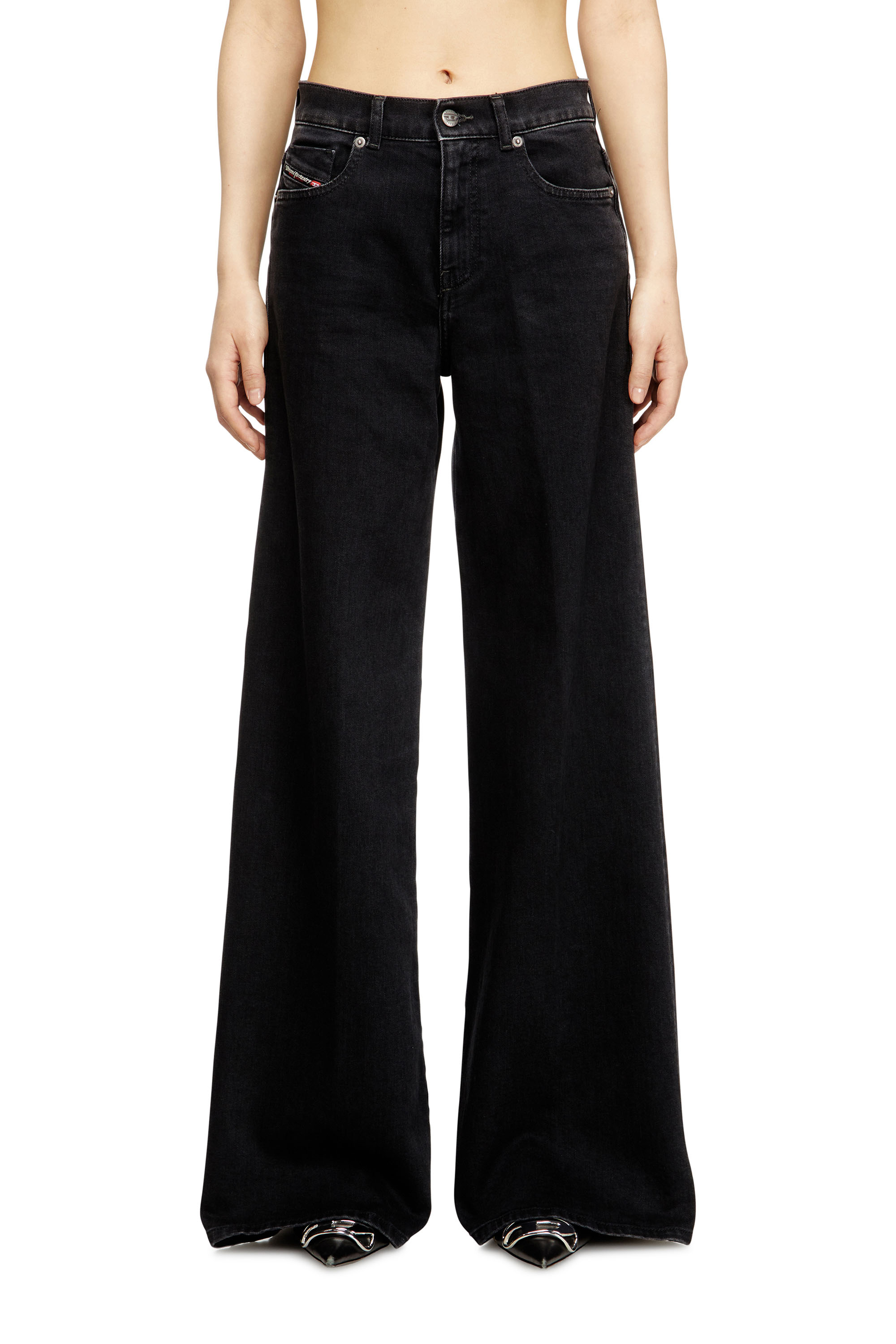 Diesel - Flare Jeans 1978 D-Akemi 09N89 Mujer, Negro/Gris oscuro - 1