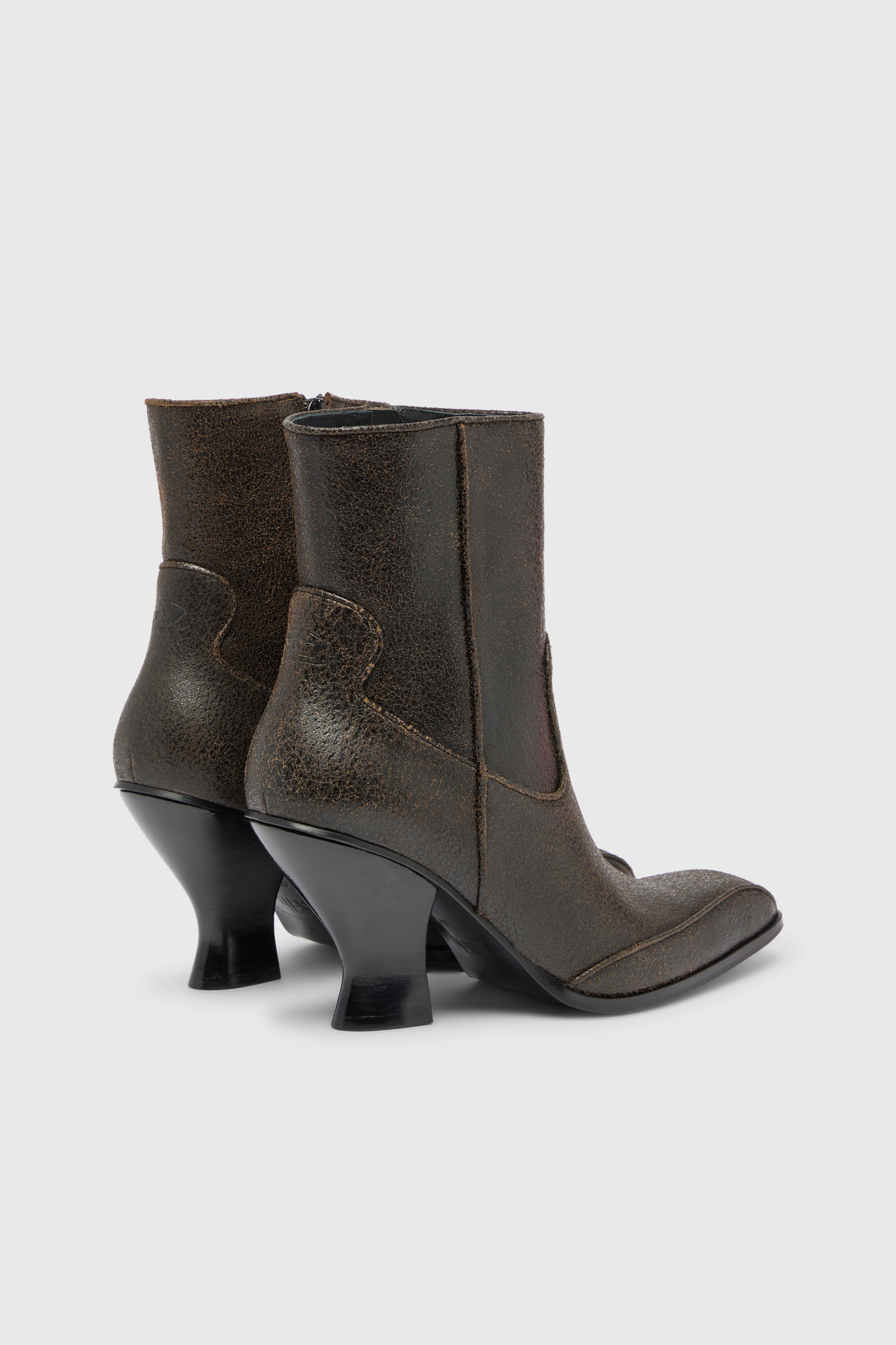 Diesel - D-LUFFY-75-AB, D-Luffy - Botines de piel craquelada Mujer in Marr&oacute;n - 3