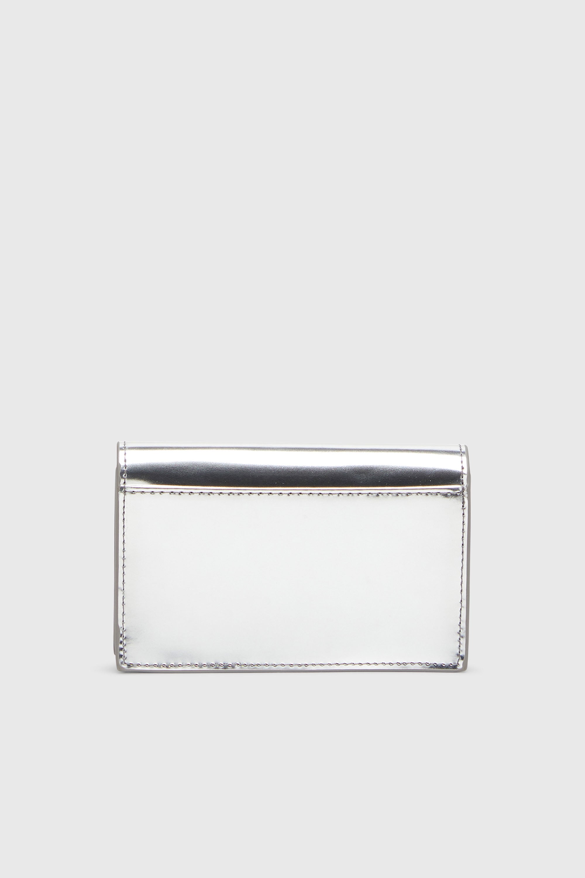 Diesel - 1DR CARD HOLDER IV, Portatarjetas de cuero met&aacute;lico Mujer in Plateado - 2
