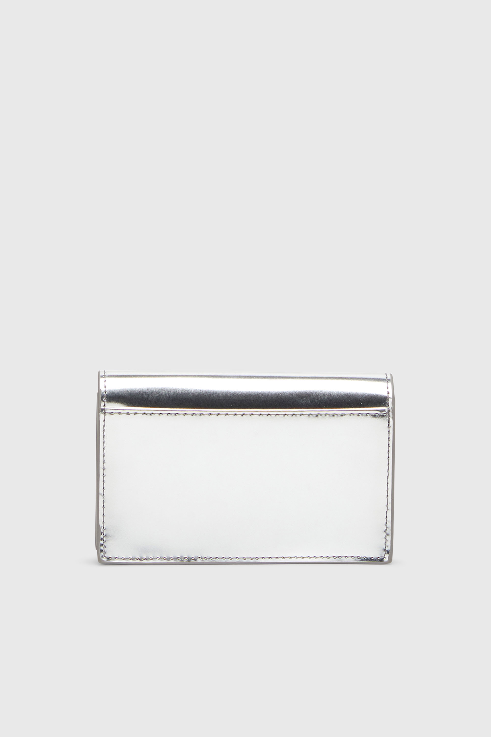Diesel - 1DR CARD HOLDER IV, Portatarjetas de cuero met&aacute;lico Mujer in Plateado - 2
