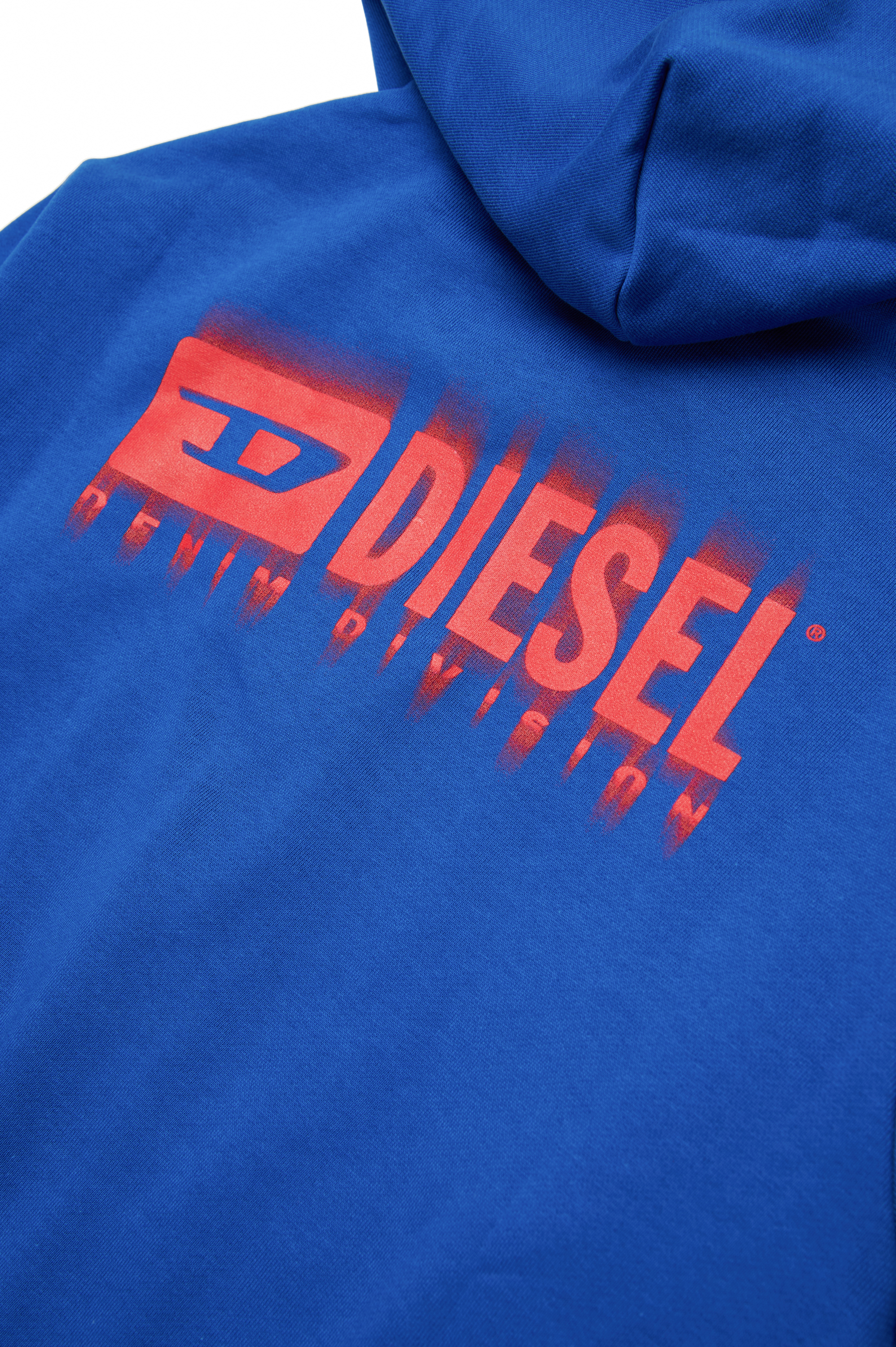 Diesel - SVOUGZIP OVER, Sudadera con capucha y cremallera con logotipo manchado Hombre in Azul marino - 4