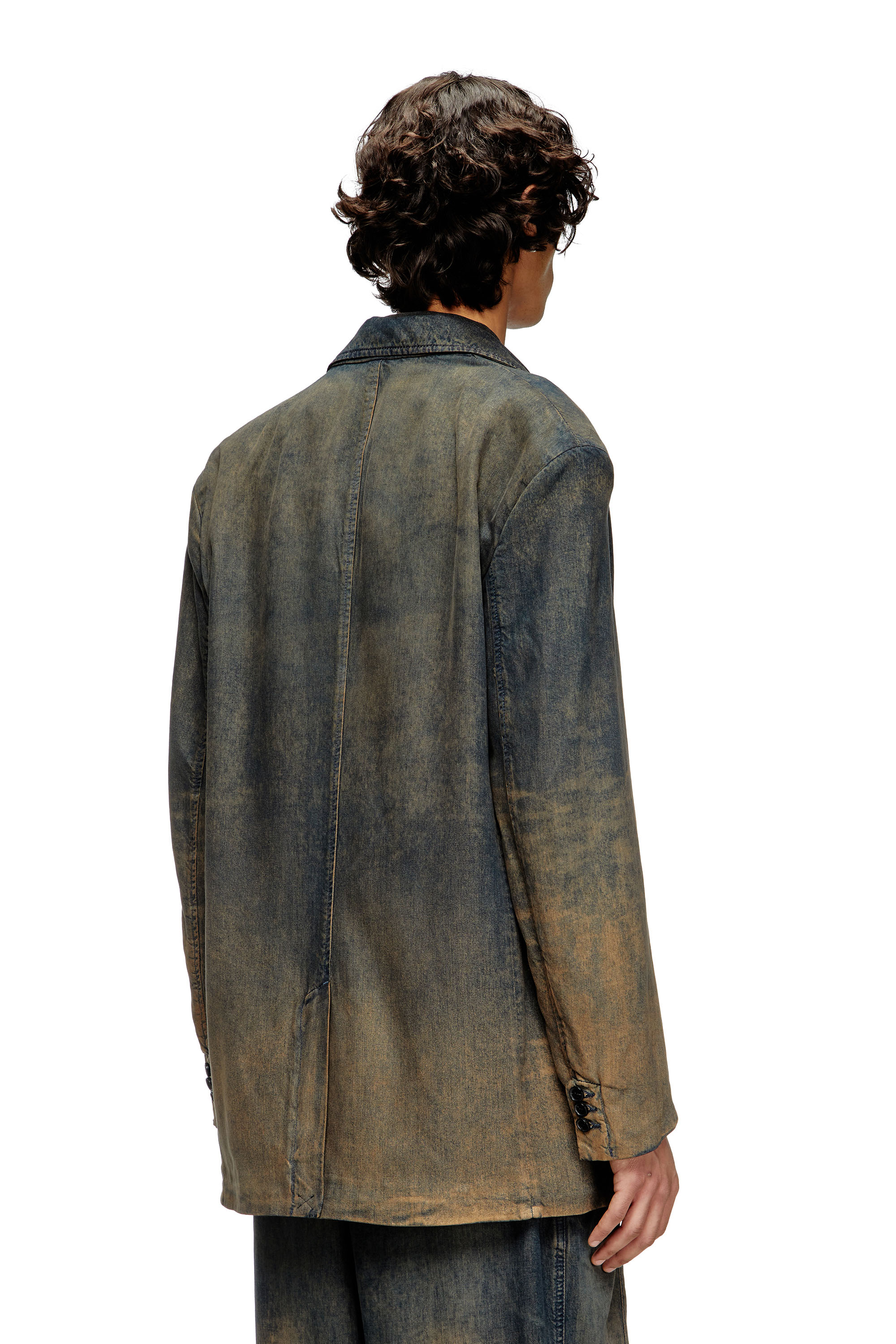 Diesel - D-REG-S, Blazer de denim fluido degradado Unisex in Azul marino - 4