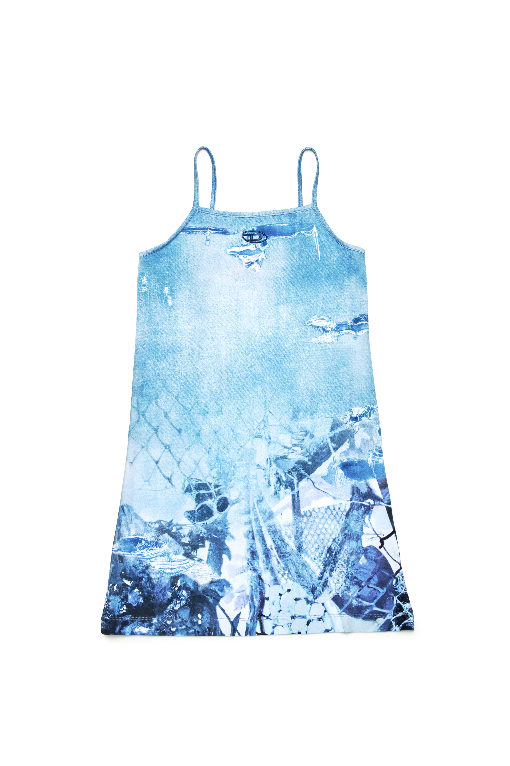 Diesel - DHOPPYN, Vestido corto con estampado Camouflower Mujer in Azul marino - 1