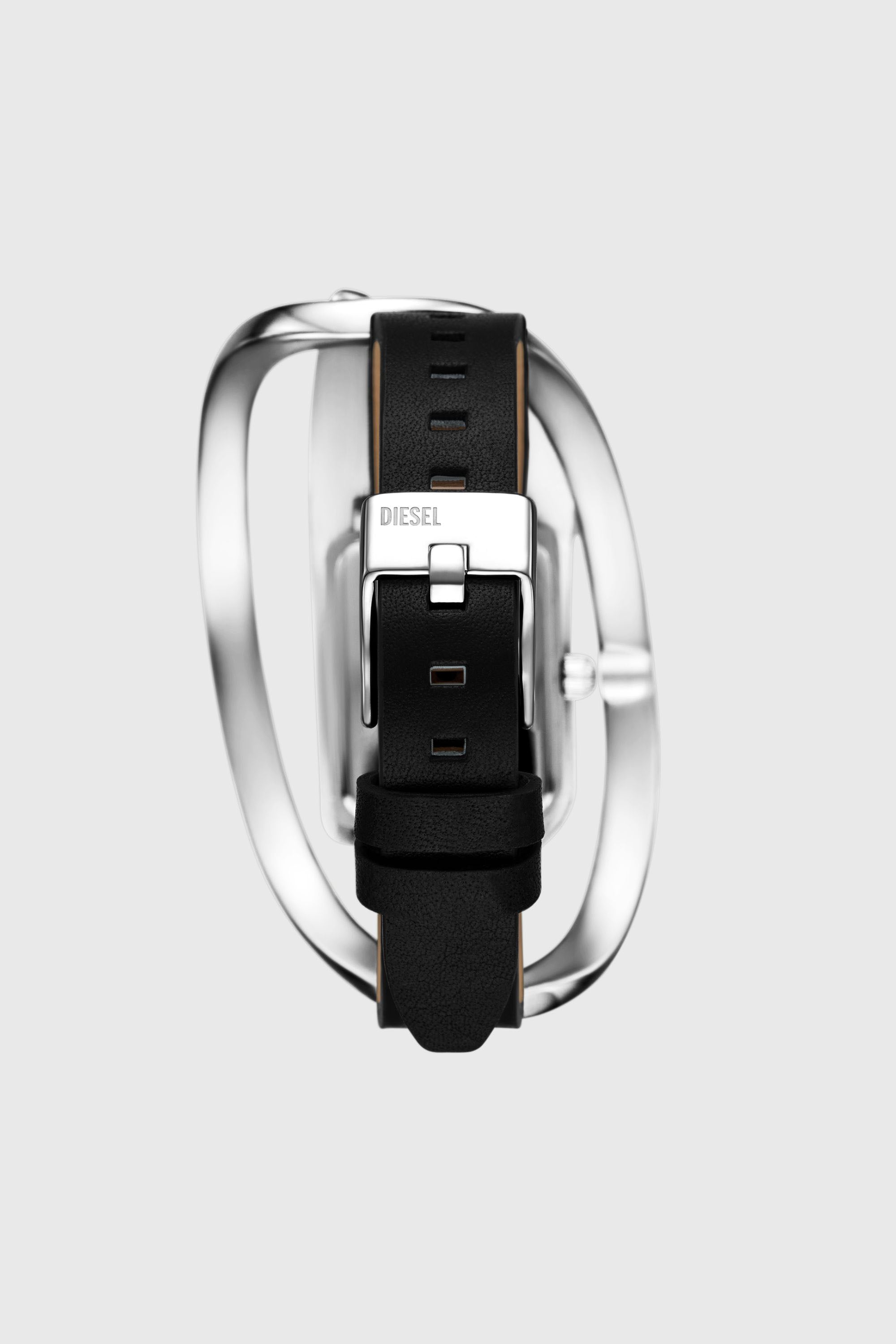 Diesel - DZ5627 WATCH, Reloj Wrap-D de cuero negro Mujer in Plateado - 2