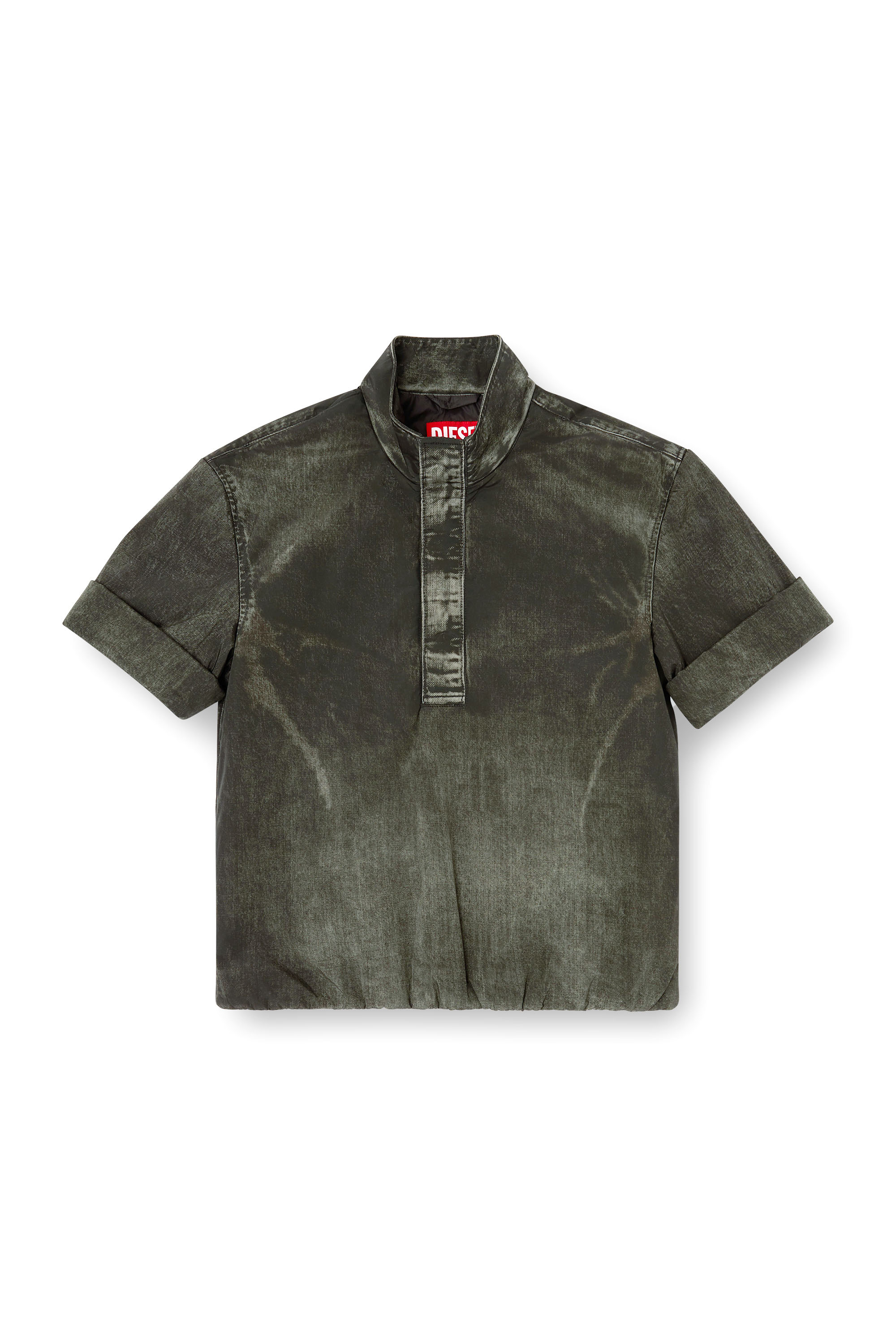 Diesel - J-VALOIS, Chaqueta de manga corta en nylon con efecto denim Hombre in Negro - 3