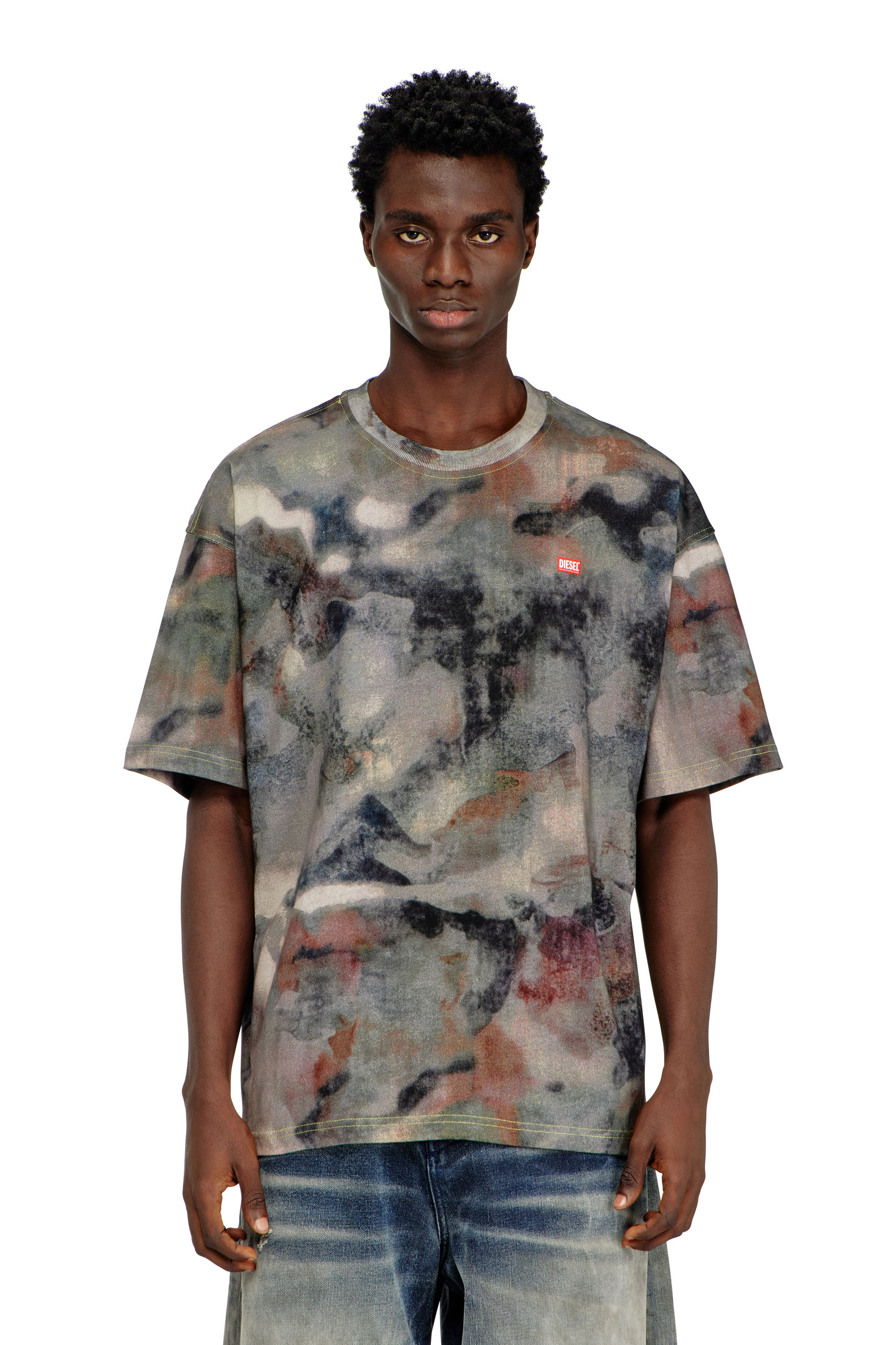 Diesel - T-BOXT-V7, Camiseta de algod&oacute;n grueso con estampado de camuflaje Hombre in Multicolor - 1