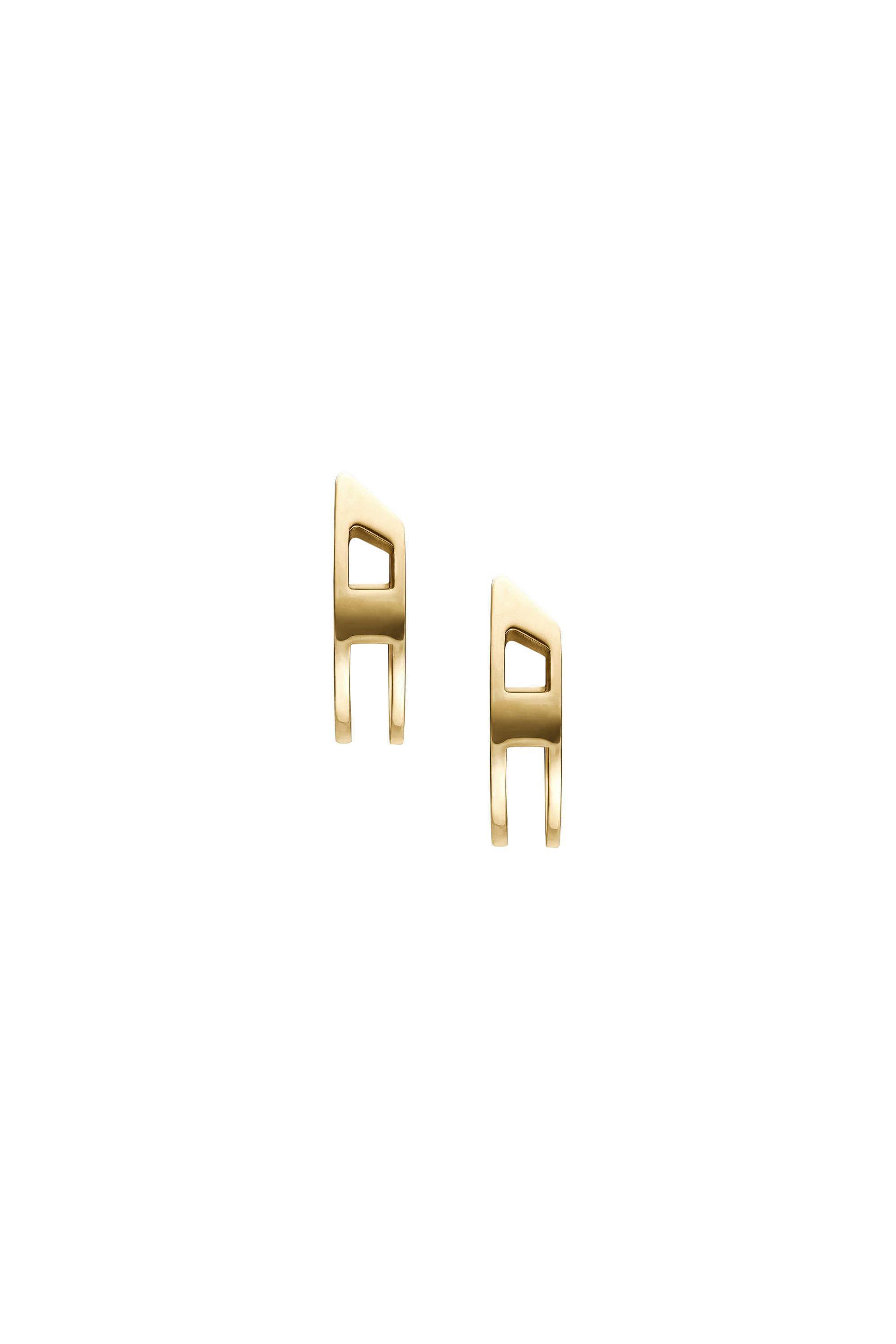 Diesel - DX1671710 JEWELLERY, Pendientes de aro de acero inoxidable con ba&ntilde;o dorado Unisex in Dorado - 2
