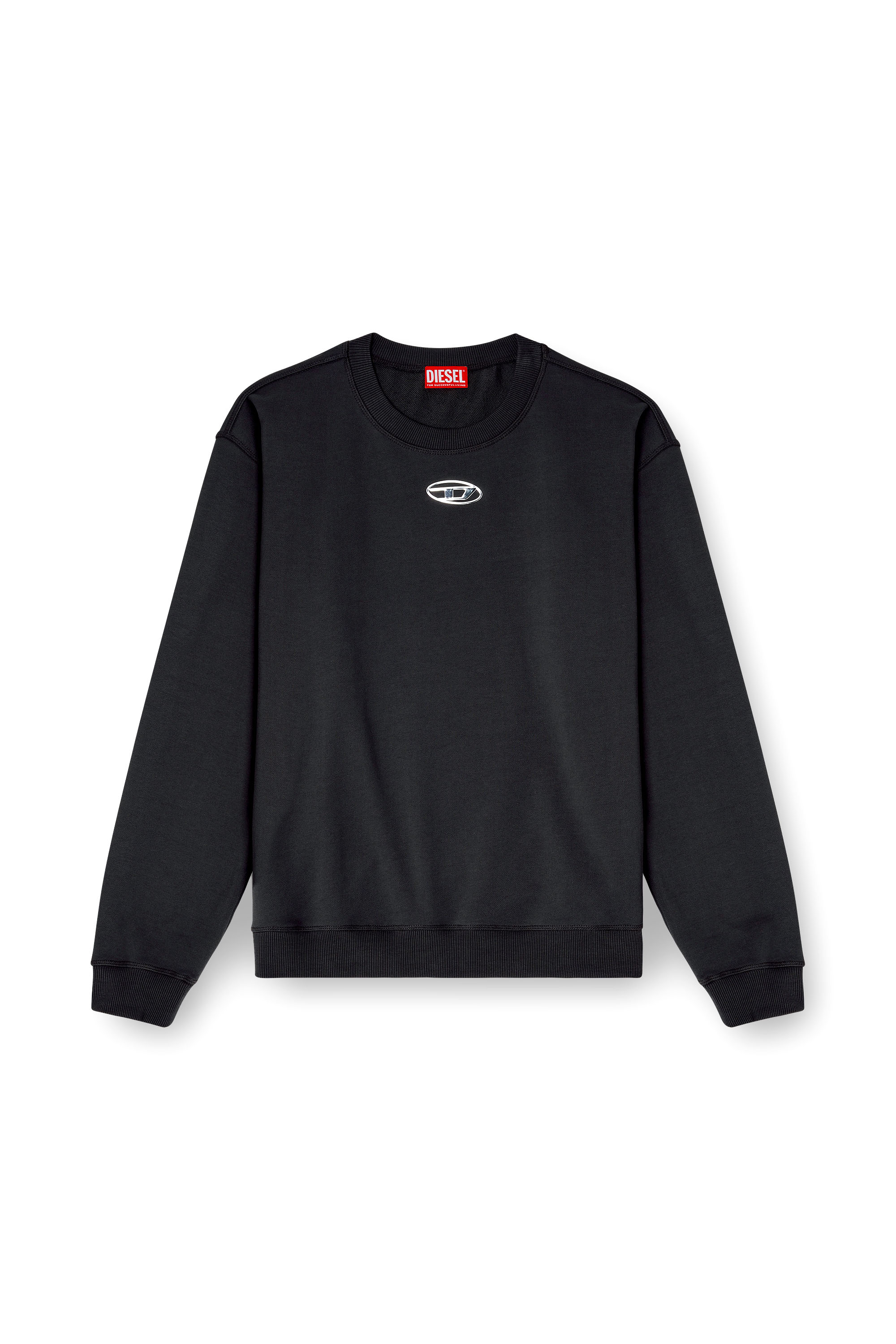 Diesel - S-NORM-IOD, Sudadera regular con Oval D met&aacute;lico Hombre in Negro - 3