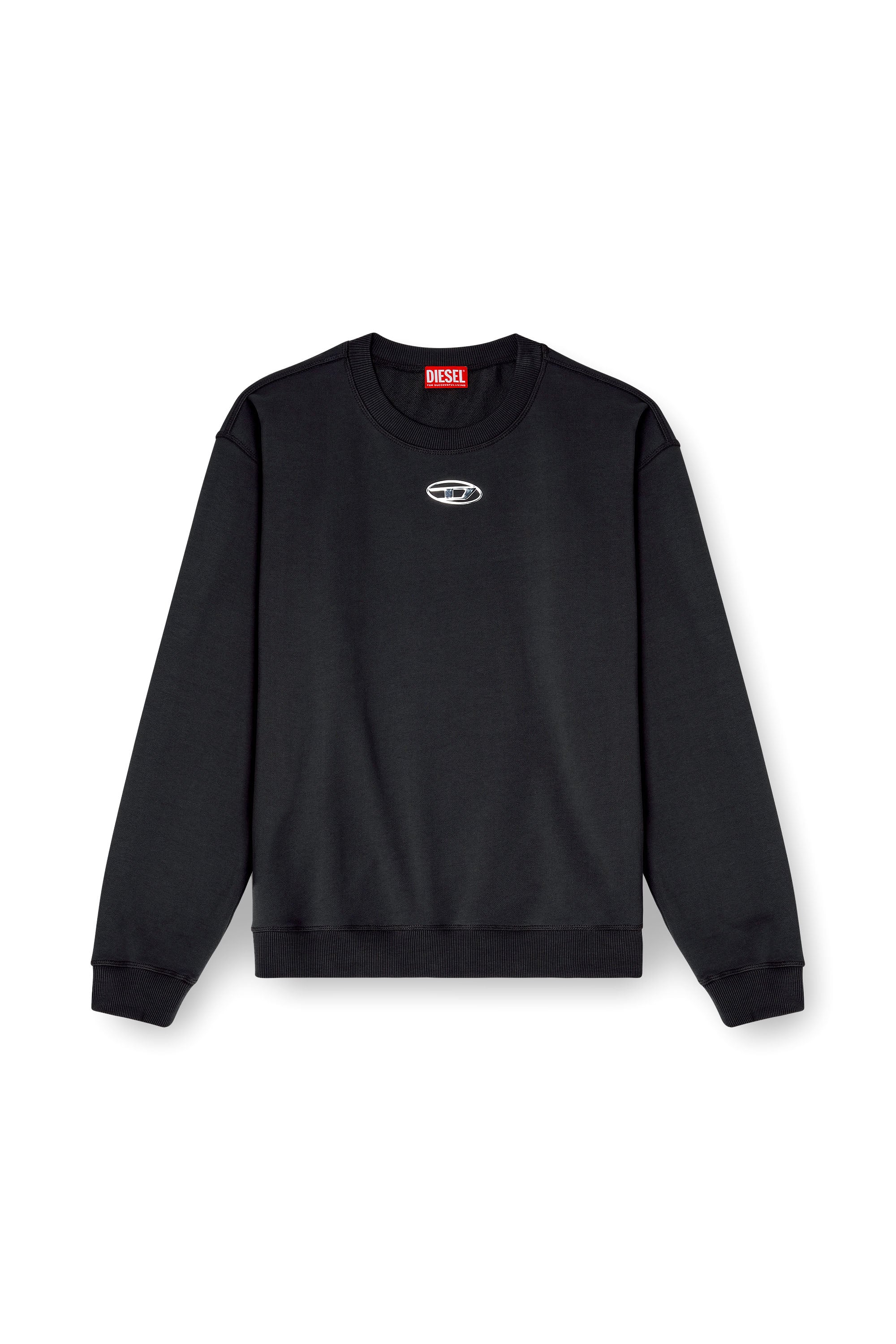 Diesel - S-NORM-IOD, Sudadera regular con Oval D met&aacute;lico Hombre in Negro - 2