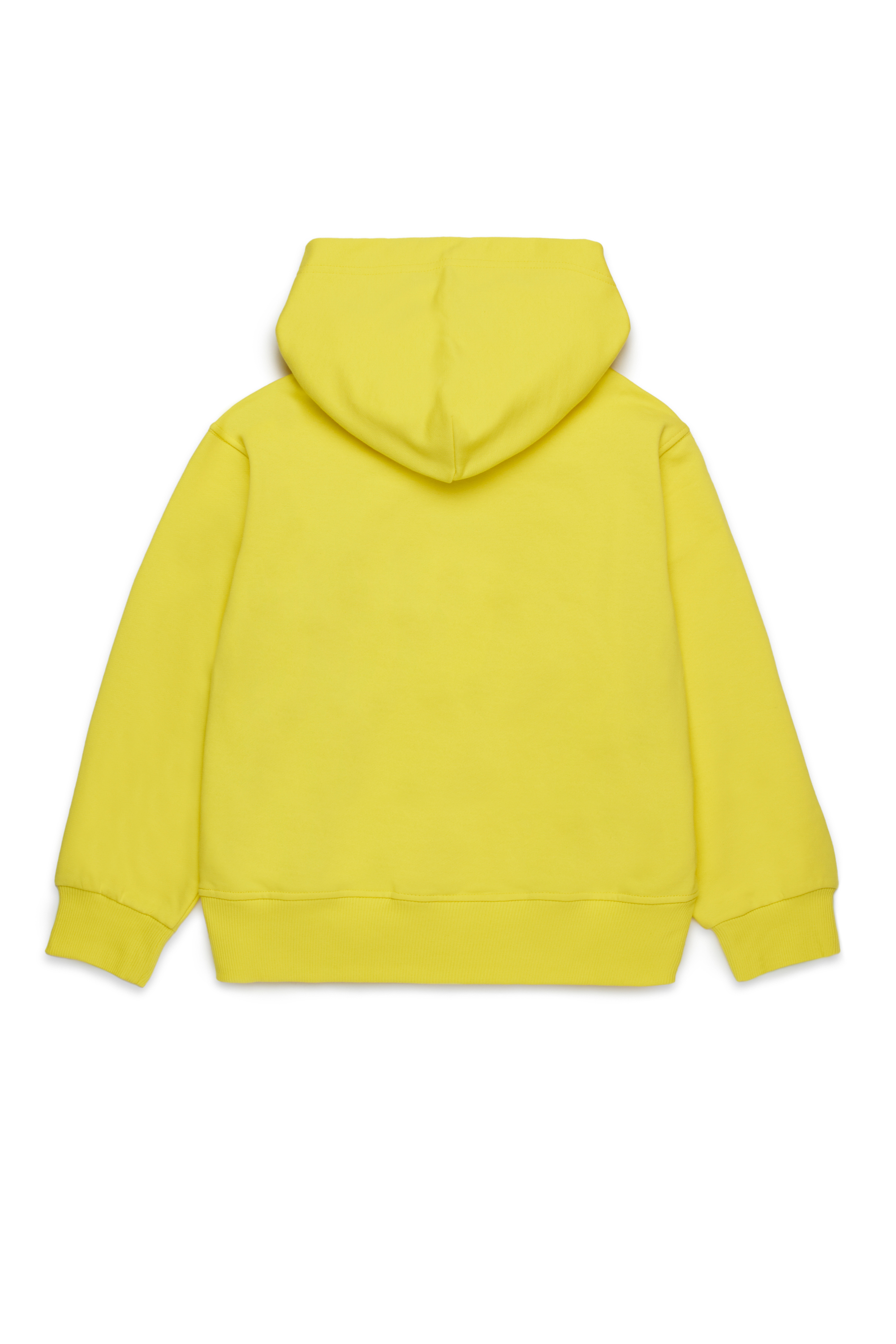 Diesel - SMACSHOODOD OVER, Sudadera con capucha y logotipo Oval D de aspecto metálico Hombre in Amarillo - 2