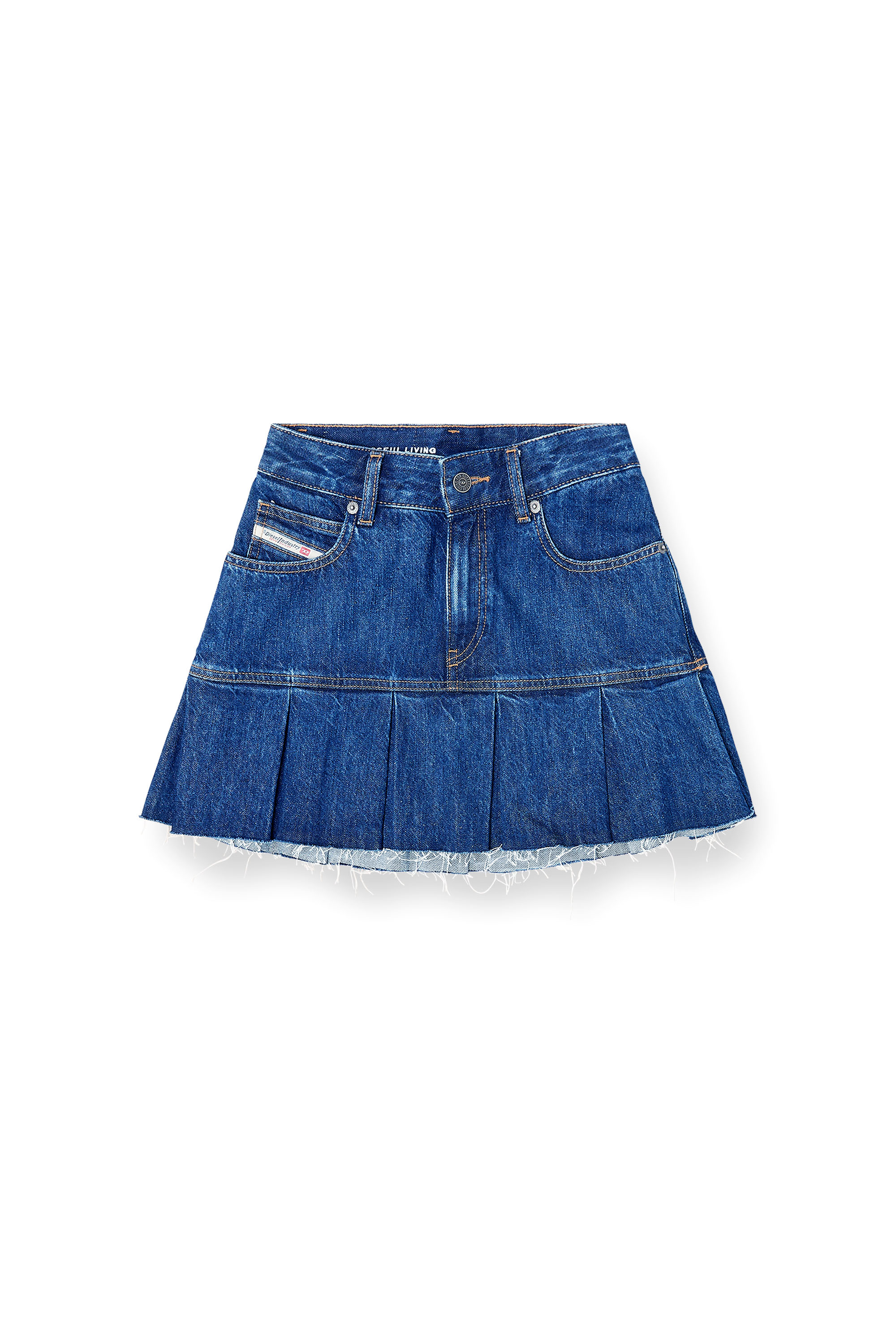 Diesel - DE-REEN, Minifalda plisada en denim Mujer in ToBeDefined - 3