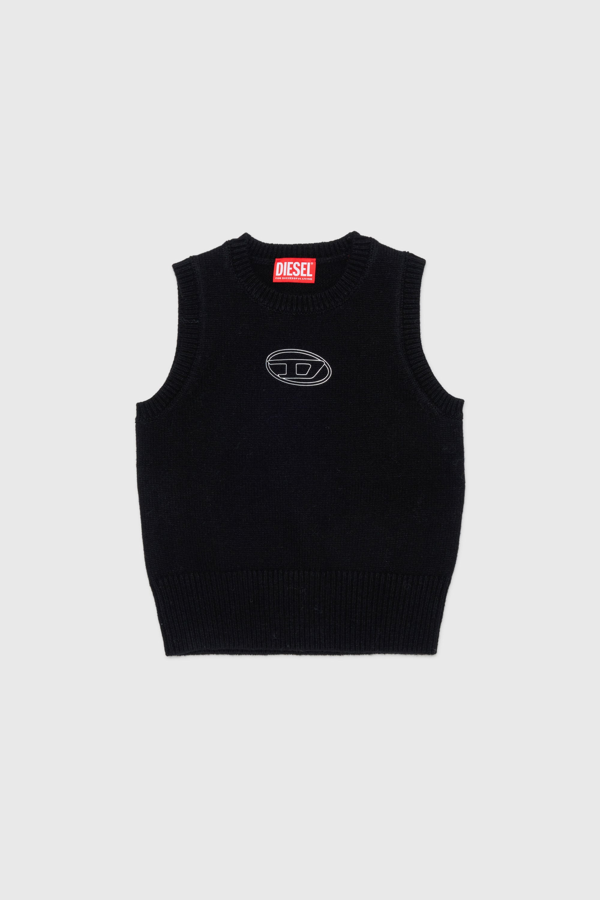Diesel - KIMKY, Chaleco de punto enriquecido con cachemira Mujer in Negro - 1