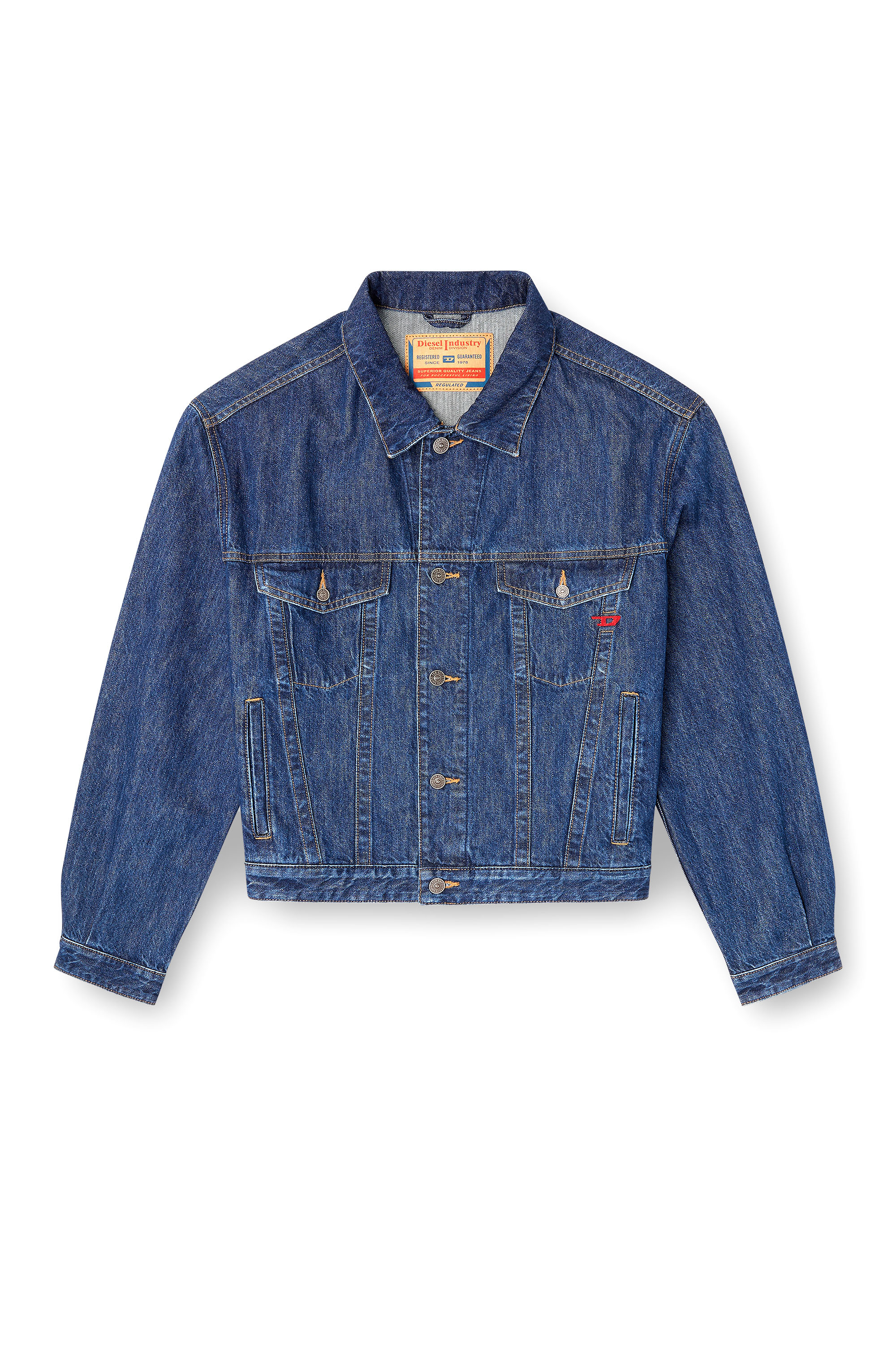 Diesel - D-RANGER, Chaqueta trucker de denim Hombre in Azul marino - 2