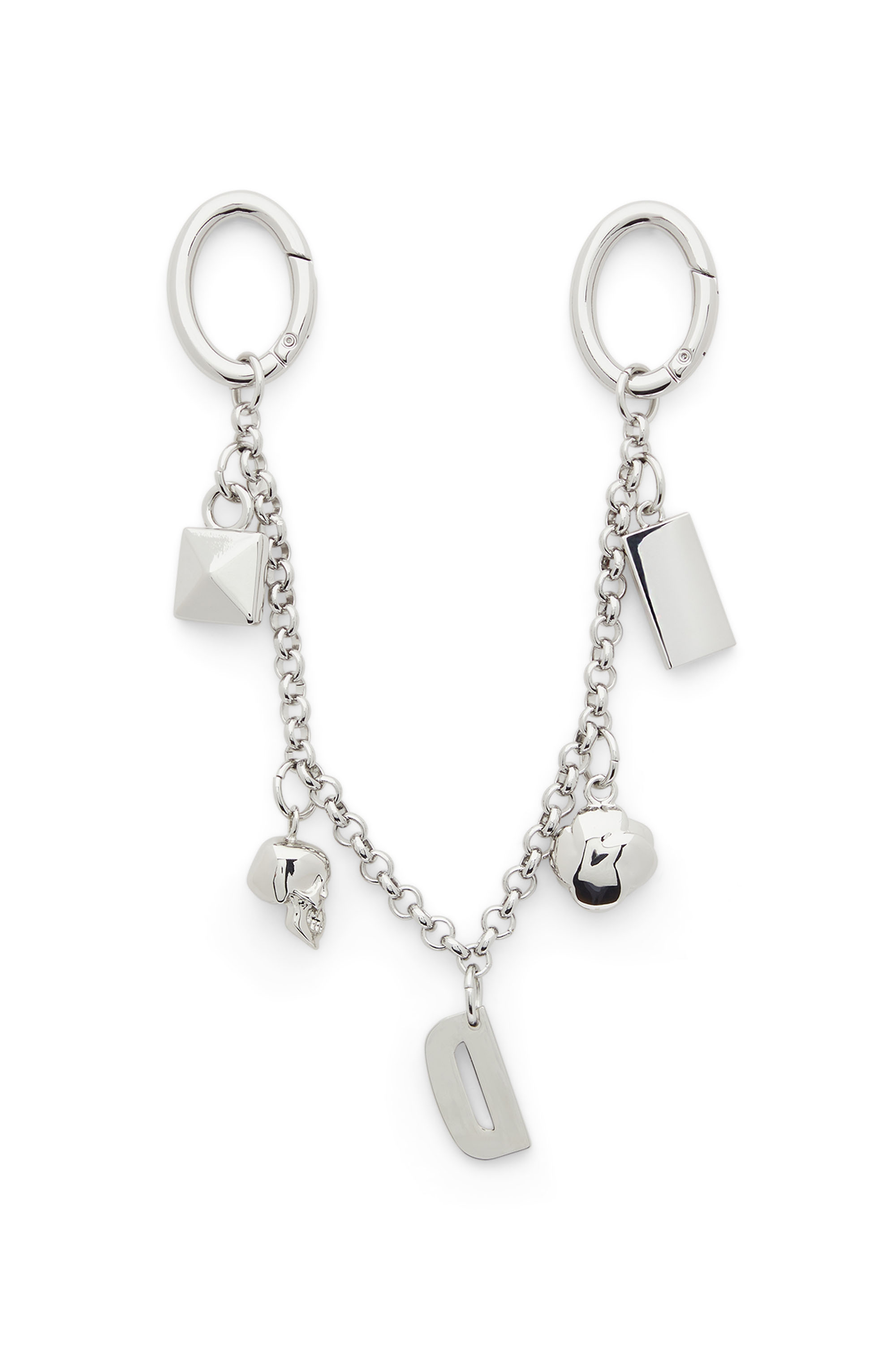 Diesel - CHAIN-D II S, Cadena met&aacute;lica con charms ic&oacute;nicos Mujer in Plateado - 2