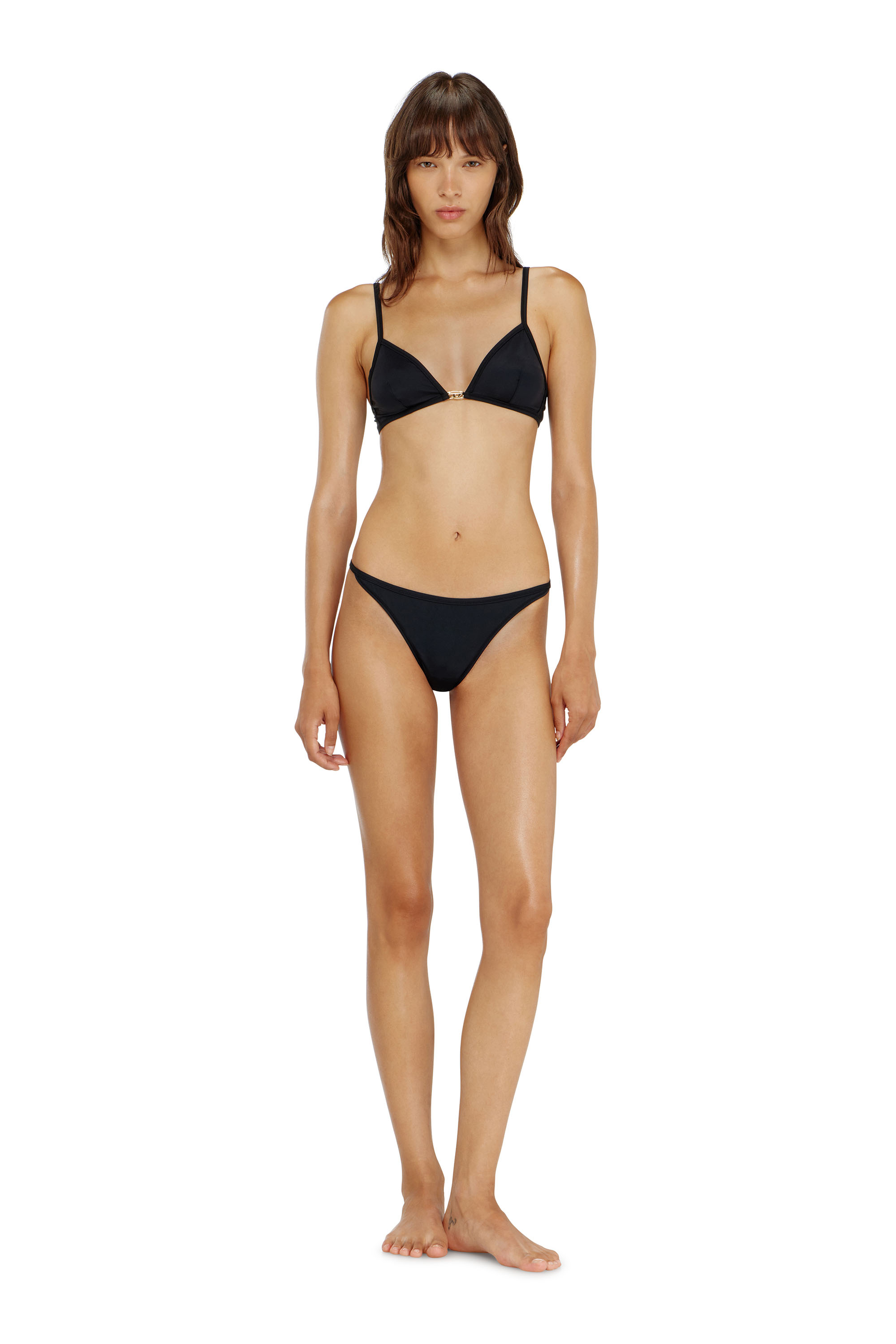 Diesel - LUNA-UTLT, Sujetador triangular de nailon con detalle Oval D Mujer in Negro - 3