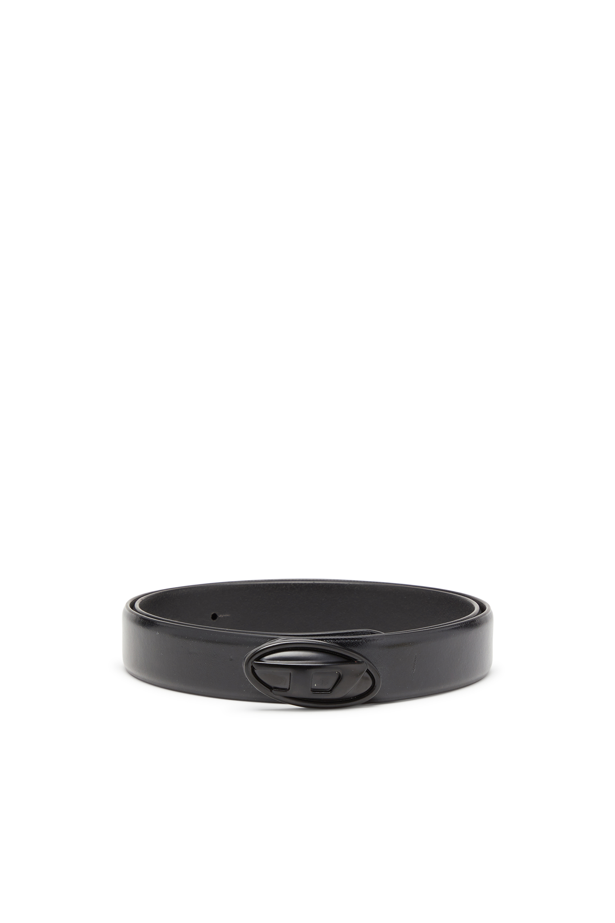 Diesel - B-DD, Cinturón de cuero de 2,4 cm con hebilla Oval D Mujer in Negro - 1