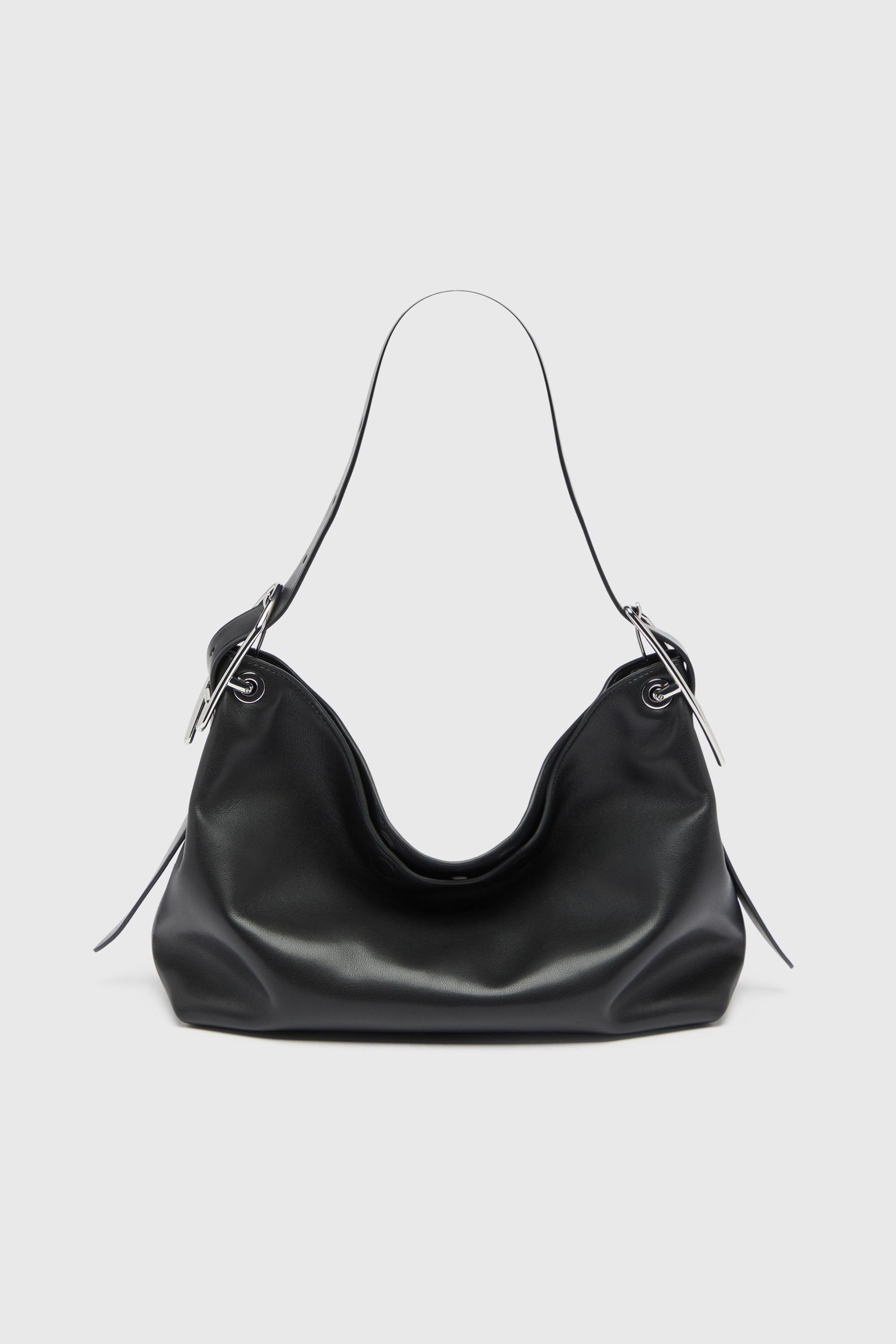 Diesel - D-LINE HOBO S, D-Line-Bolso de hombro en cuero Mujer in Negro - 2