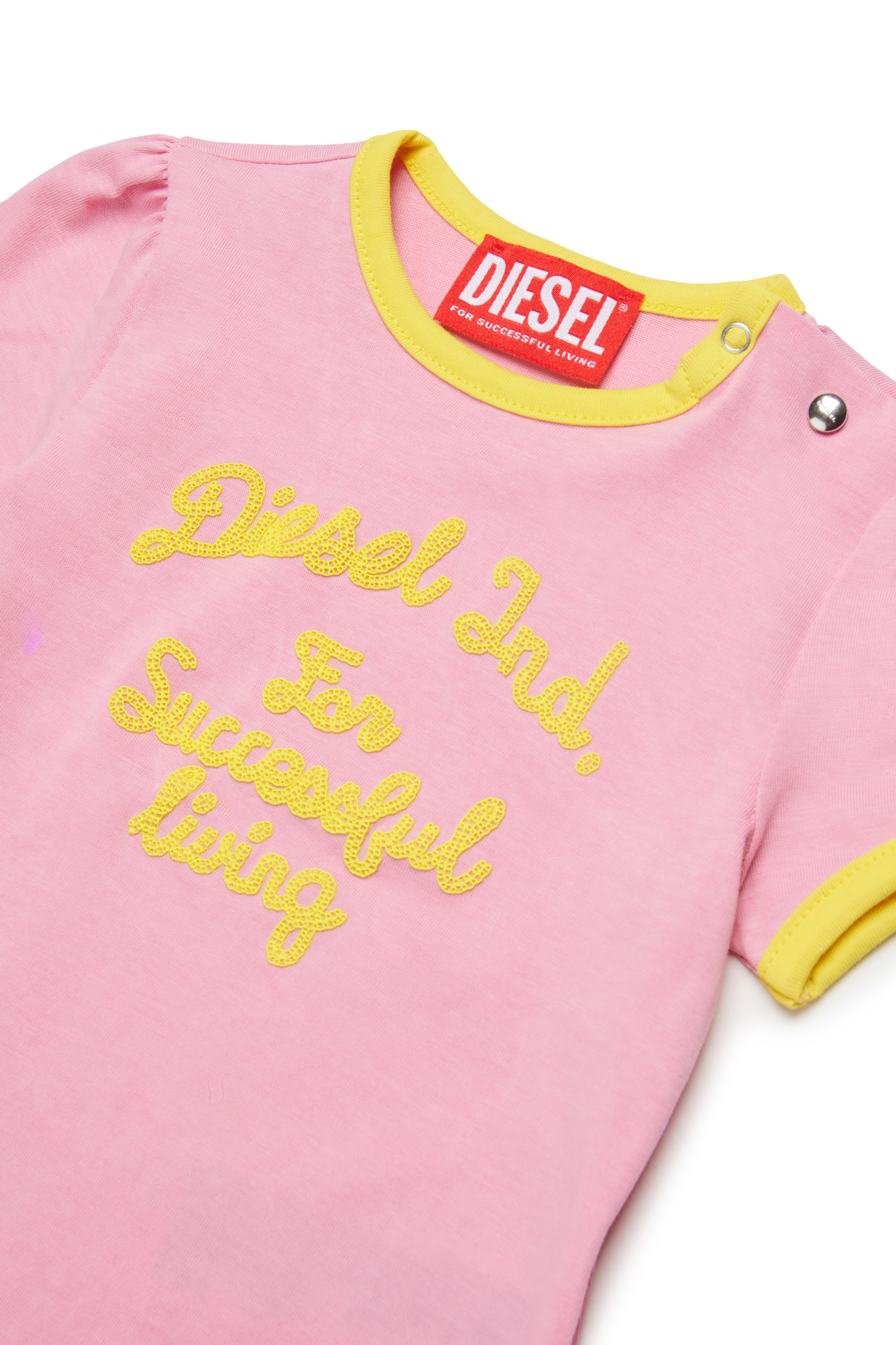 Diesel - TELAB, Camiseta Ring con bordado Mujer in Rosa - 3