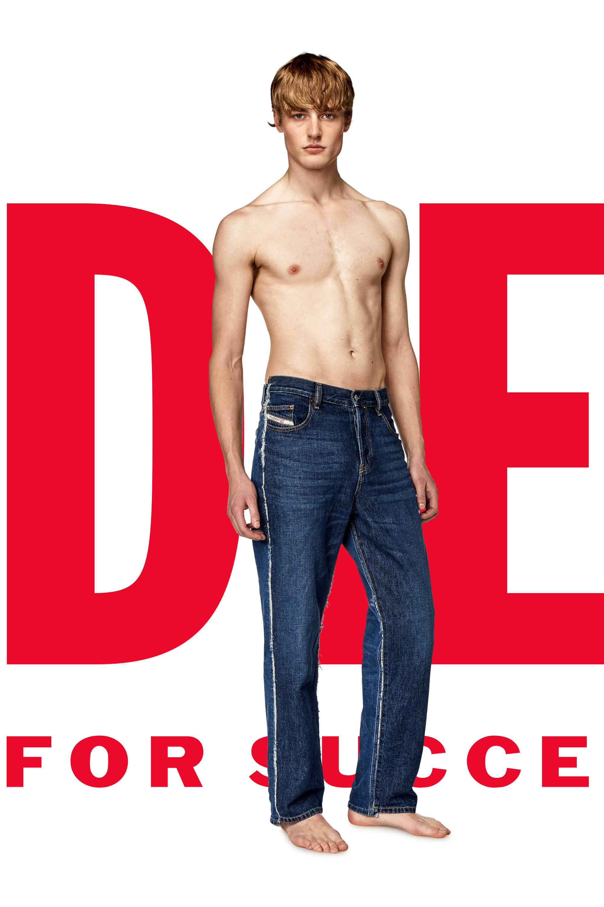 Diesel - Unisex's Regular Jeans Dieseloves 03 09K47, Medium blue - 2