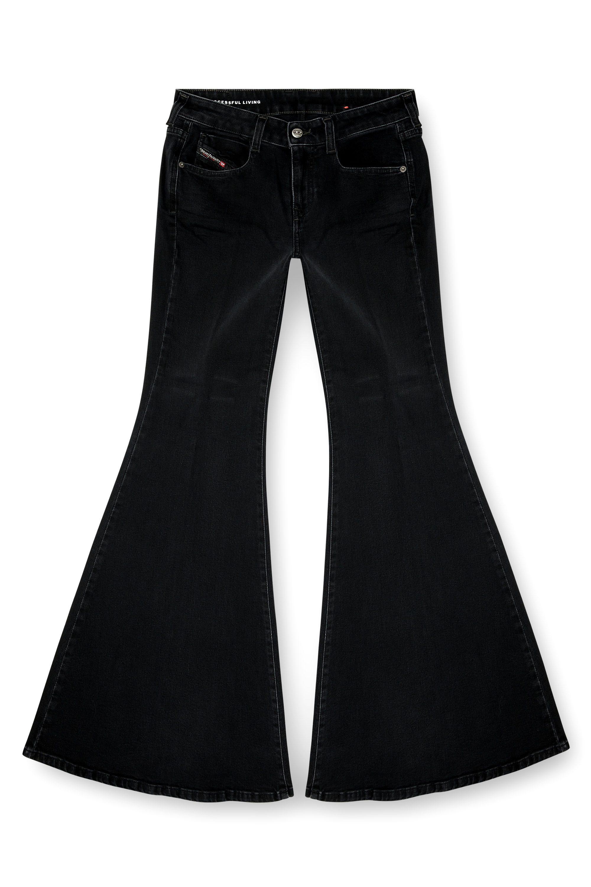 Diesel - Flare Jeans 1970 D-Bleess 09M69 Mujer, Negro/Gris oscuro - 3