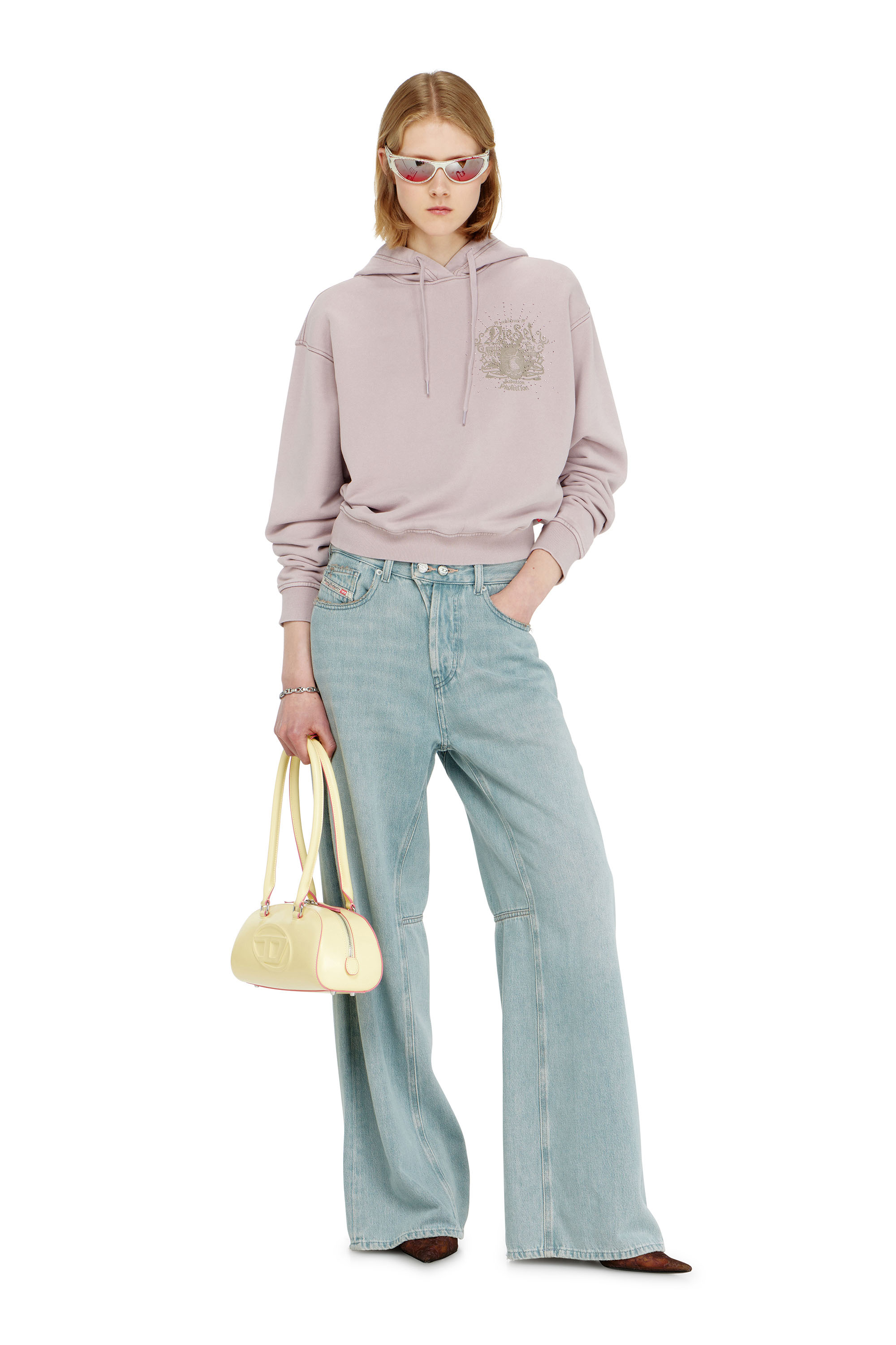 Diesel - F-PHOENY, Sudadera con capucha, estampados y tachuelas de strass Mujer in ToBeDefined - 2