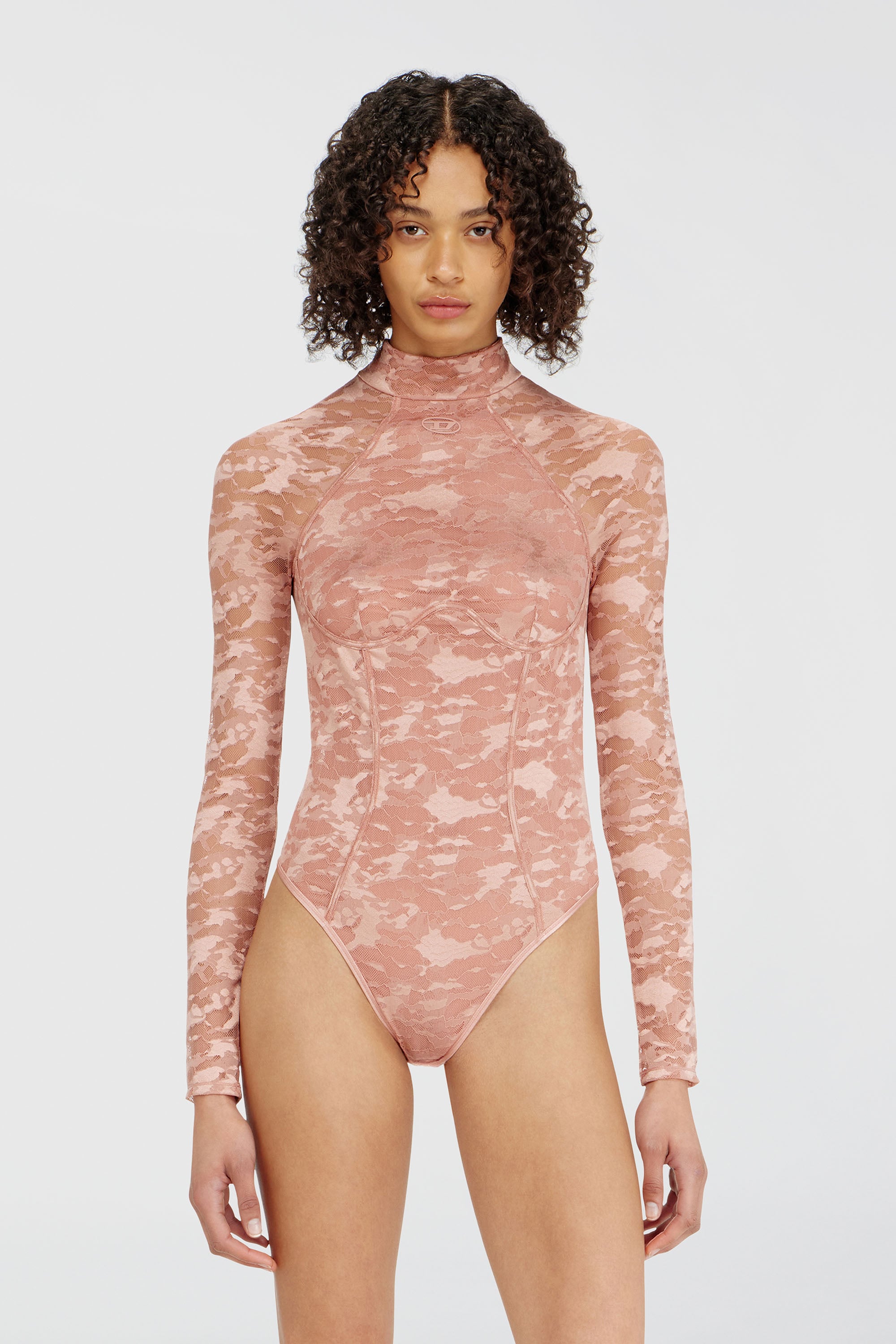 Diesel - VIVIAN-UTLT, Body de encaje de nailon con espalda abierta Mujer in Rosa - 1