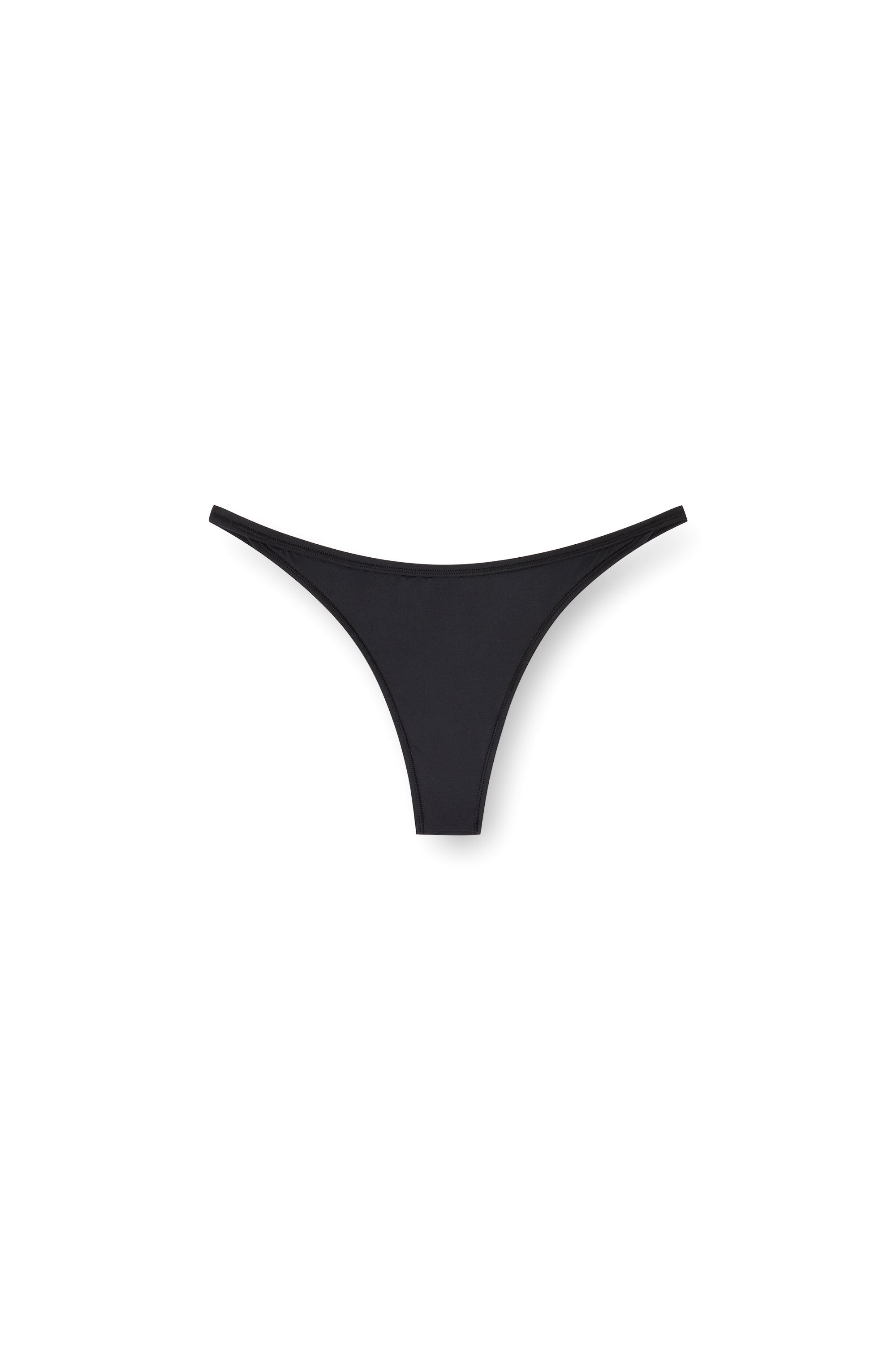 Diesel - ADRIENNE-UTLT, Tanga de nailon con detalle met&aacute;lico Oval D Mujer in Negro - 2