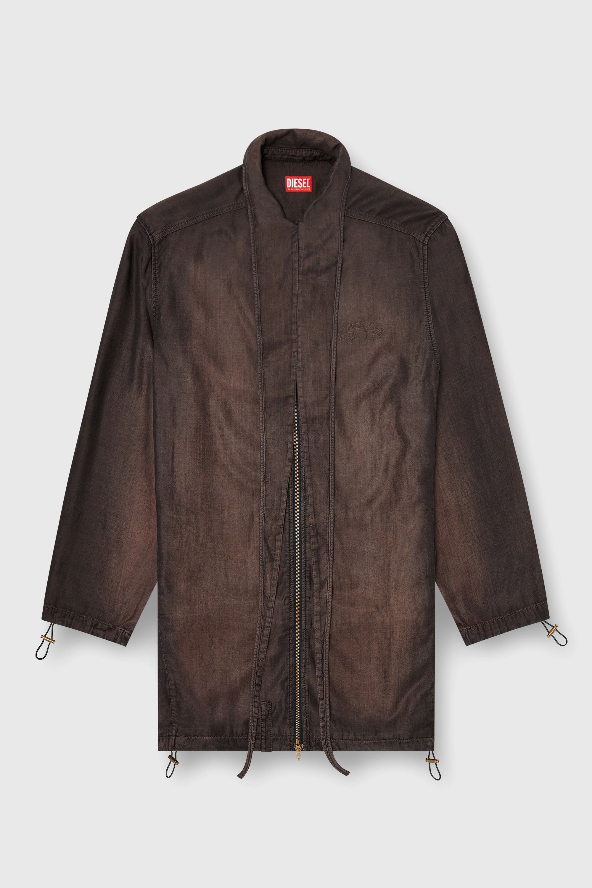 Diesel - DE-TROIT-S, Chaqueta ligera de denim fluido recubierto Mujer in Marr&oacute;n - 2
