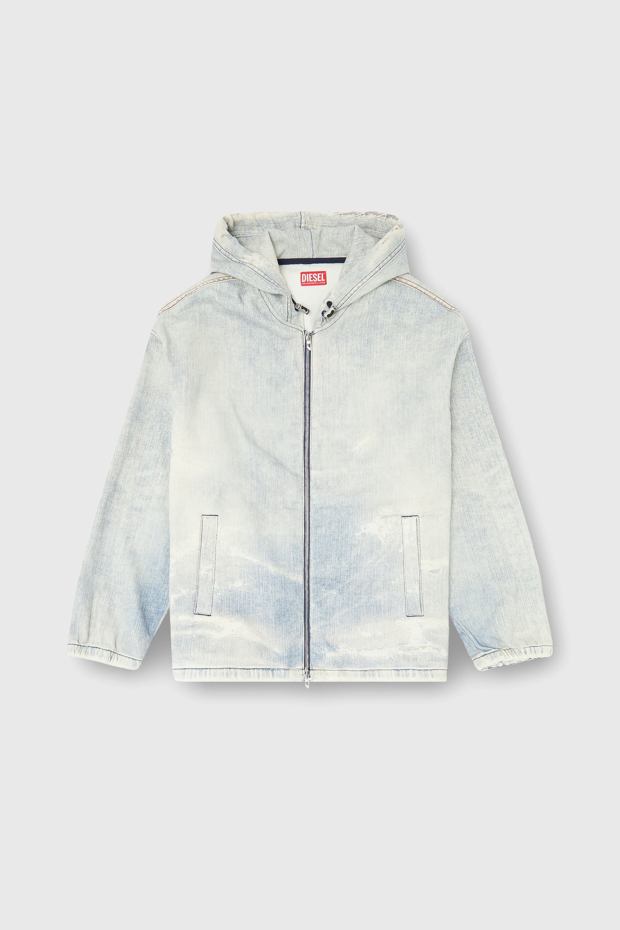 Diesel - D-WYNNY JOGG, Chaqueta JoggJeans con efecto trompe l&rsquo;oeil Hombre in Azul marino - 2