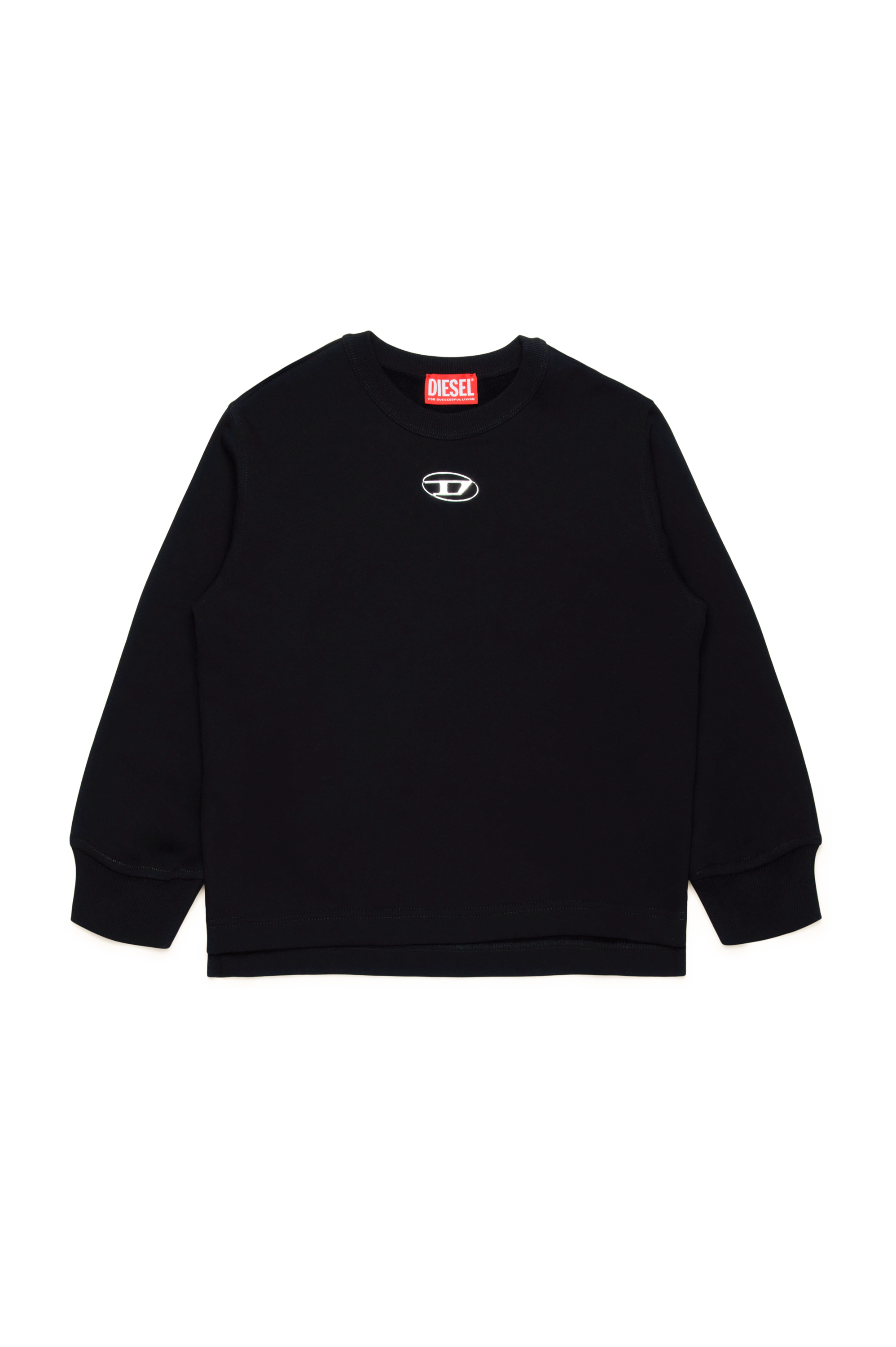 Diesel - SMACSISOD OVER, Sudadera con logotipo Oval D de aspecto metálico Hombre in Negro - 1
