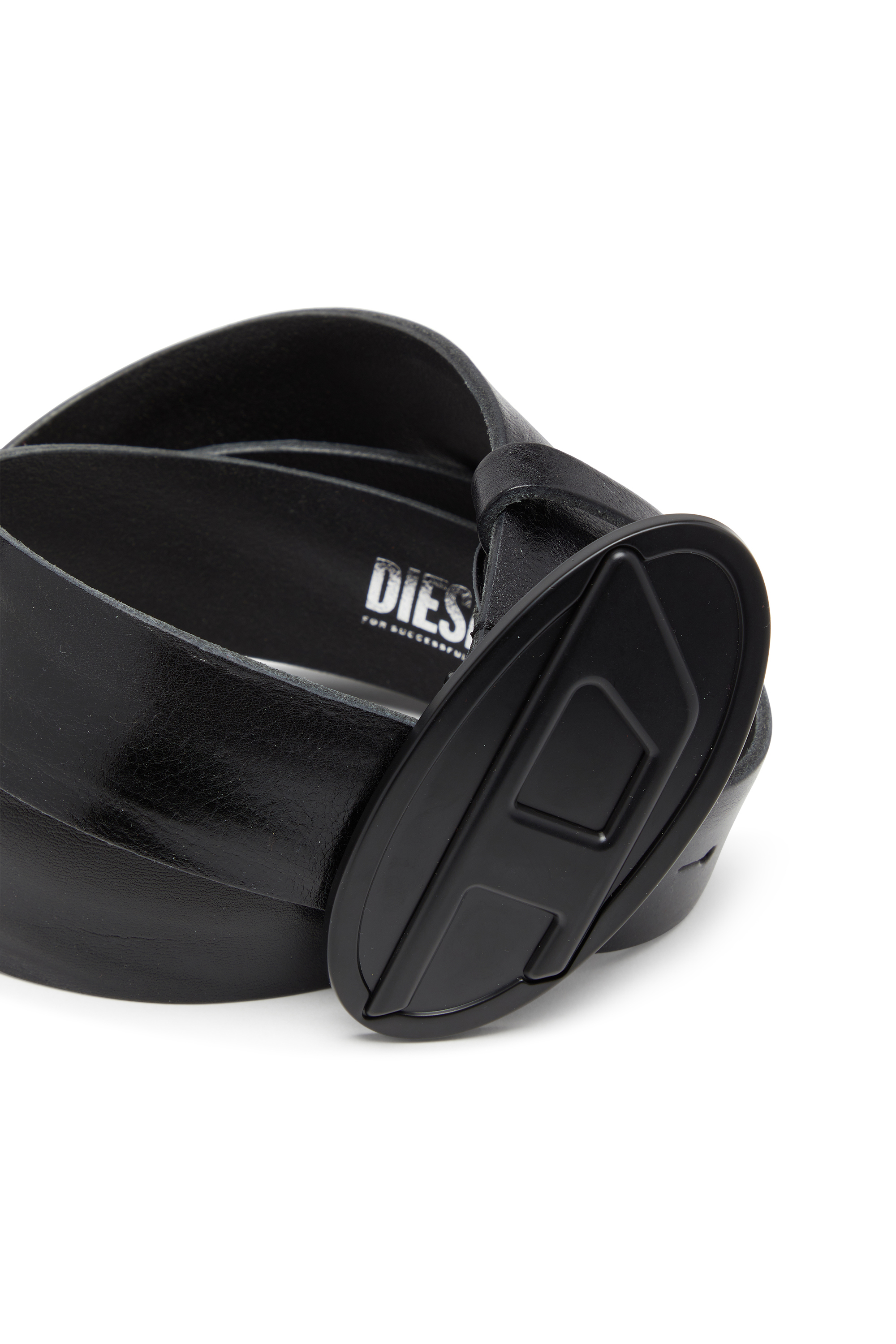 Diesel - B-1DR 2.0, Cinturón de 4 cm en cuero encerado Hombre in Negro - 3