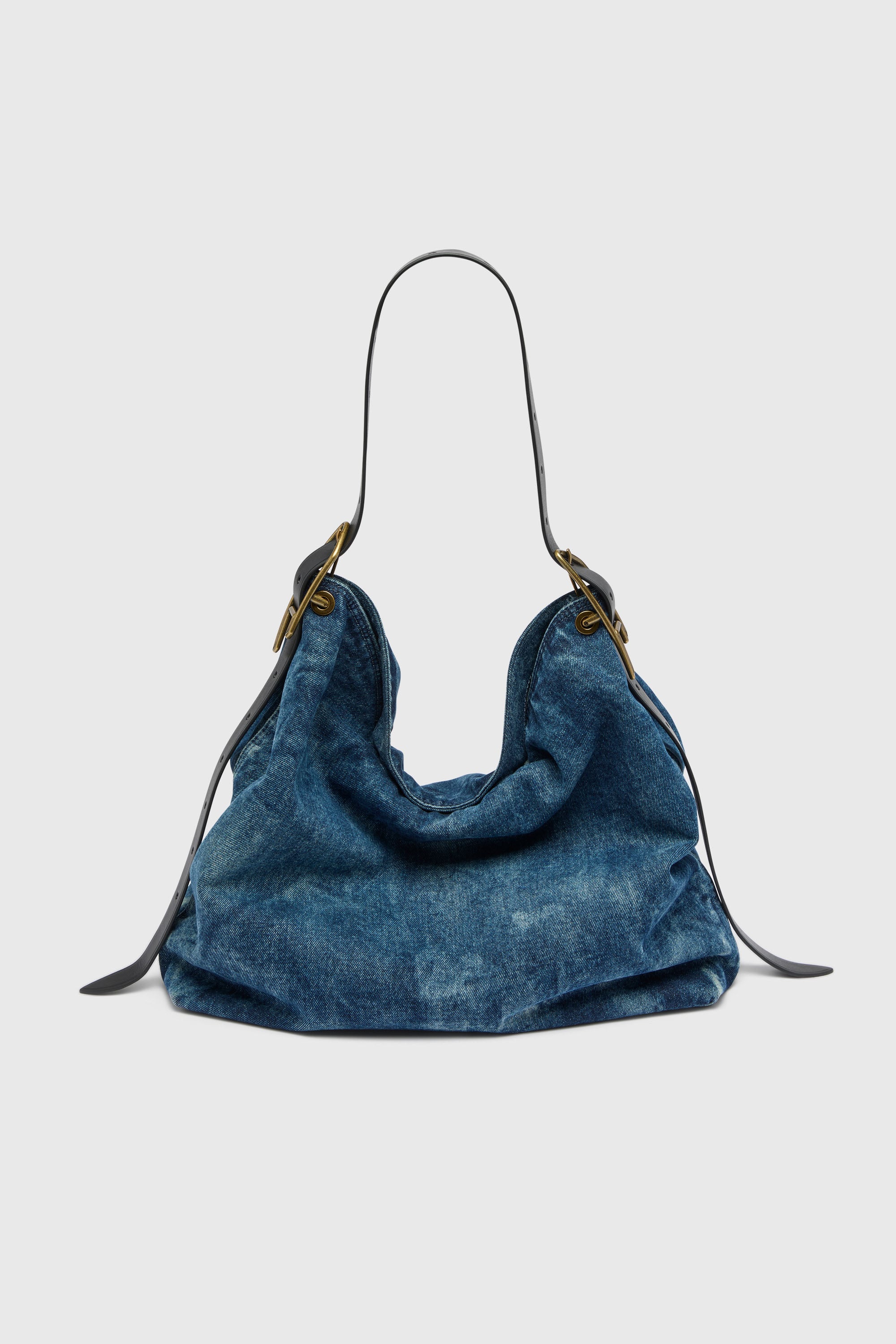 Diesel - D-LINE HOBO L, D-Line-Bolso hobo en denim Mujer in Azul marino - 2