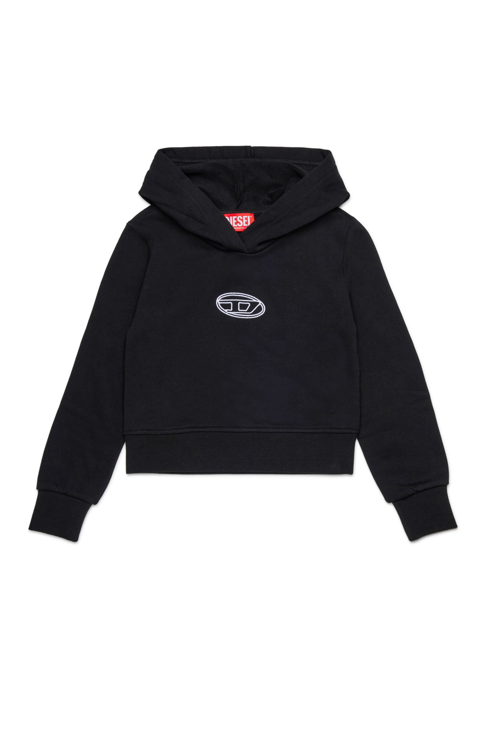 Diesel - SASYHOOD, Sudadera de algodón con logo bordado Mujer in Negro - 1