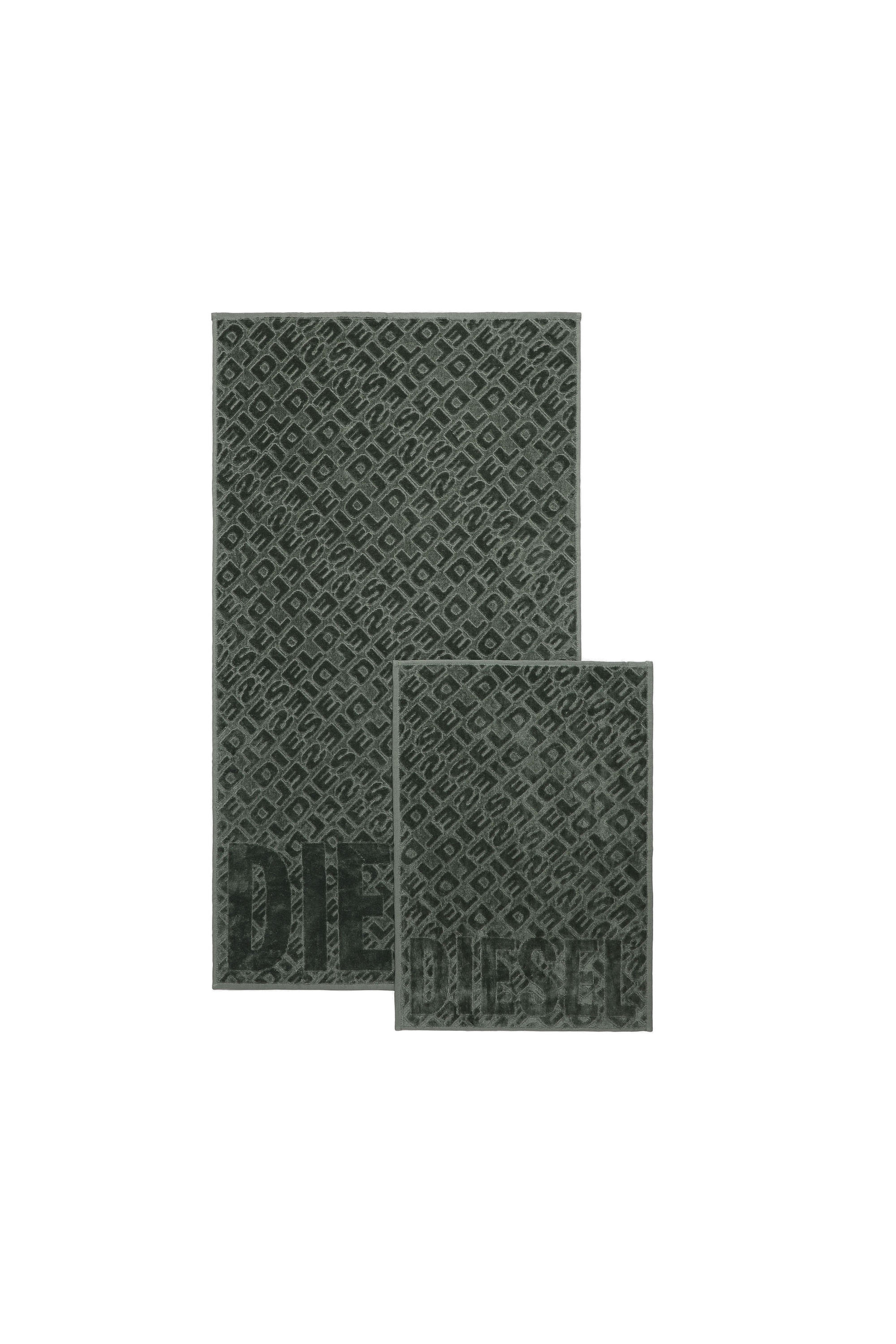 Diesel - COPP 3DLOGO         1+1, Juego de 2 toallas 3D LOGO Unisex in Verde - 2