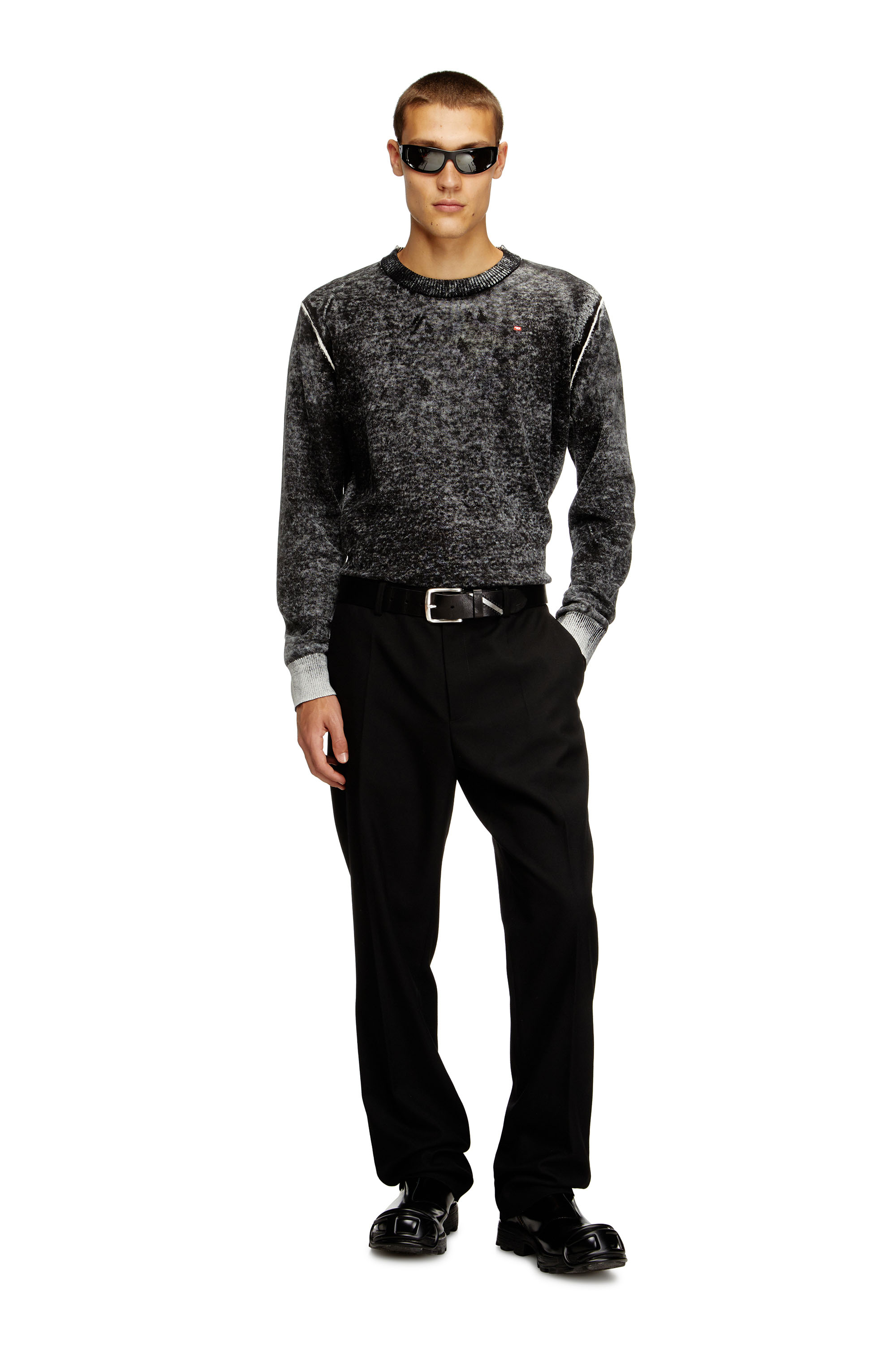 Diesel - P-AM-EPCI, Pantalones de mezcla de lana con etiqueta de metal Hombre in Negro - 1