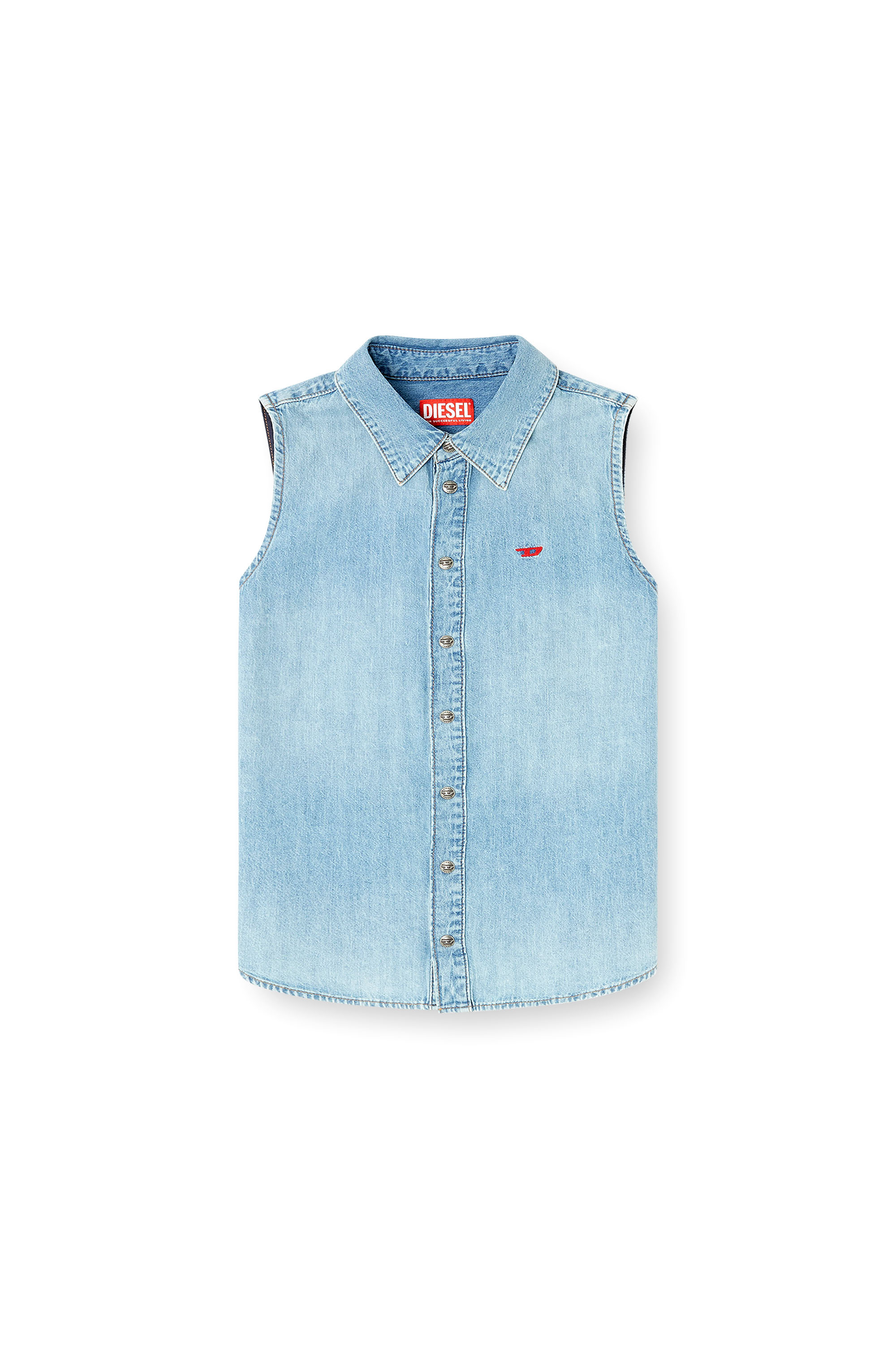 Diesel - DE-EAZY-SL, Camisa vaquera sin mangas Mujer in Azul marino - 3