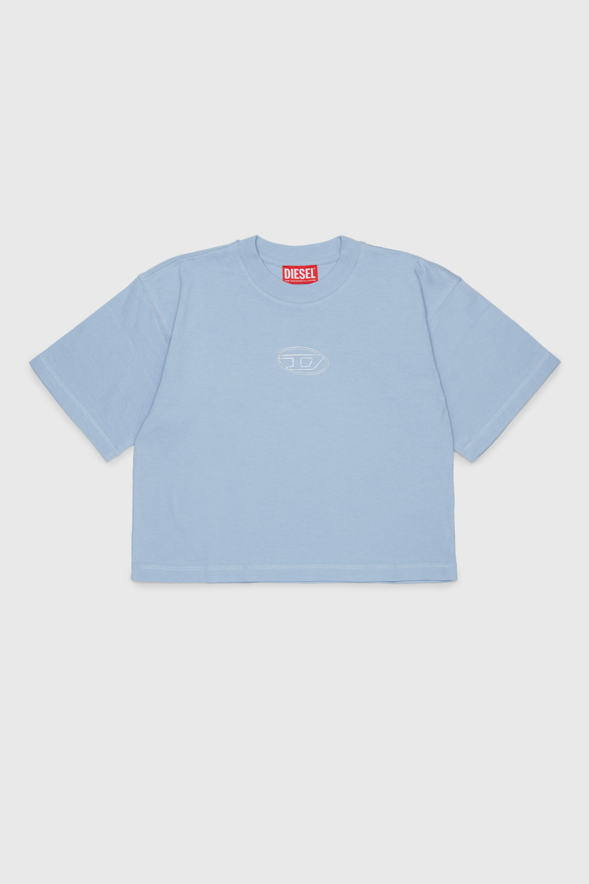 Diesel - TLIXIN, Cropped T-shirt con logo Oval D Mujer in Azul marino - 1
